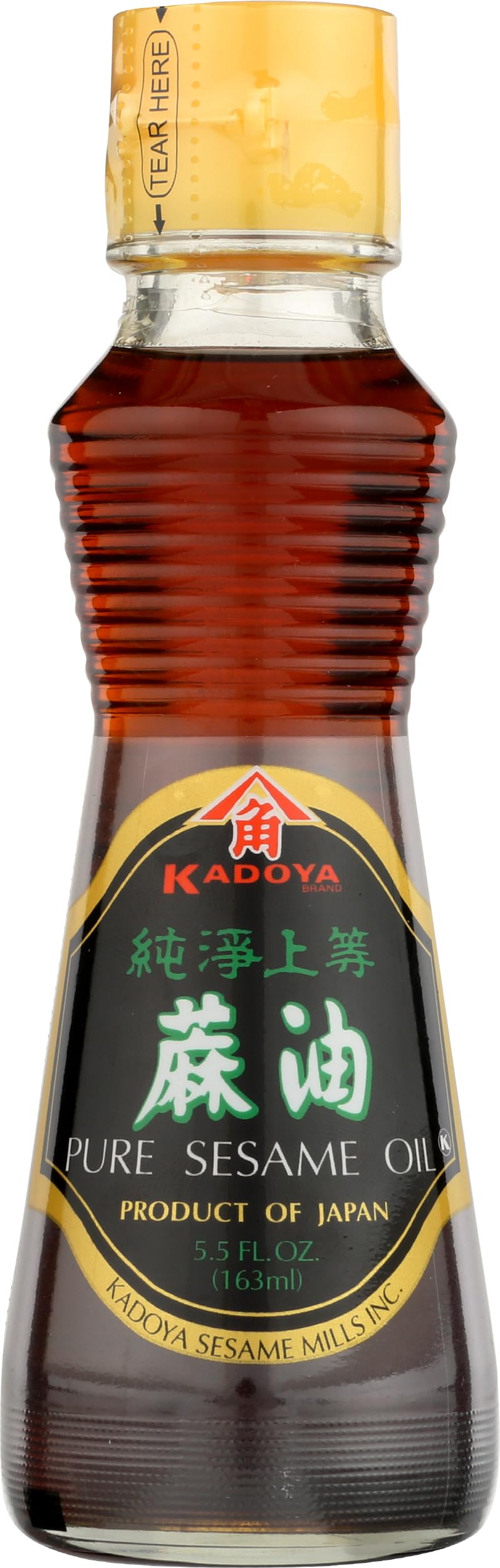 Kadoya 100% Pure Sesame Oil - Rich Nutty Aroma | 163ml (5.5oz) | Raw