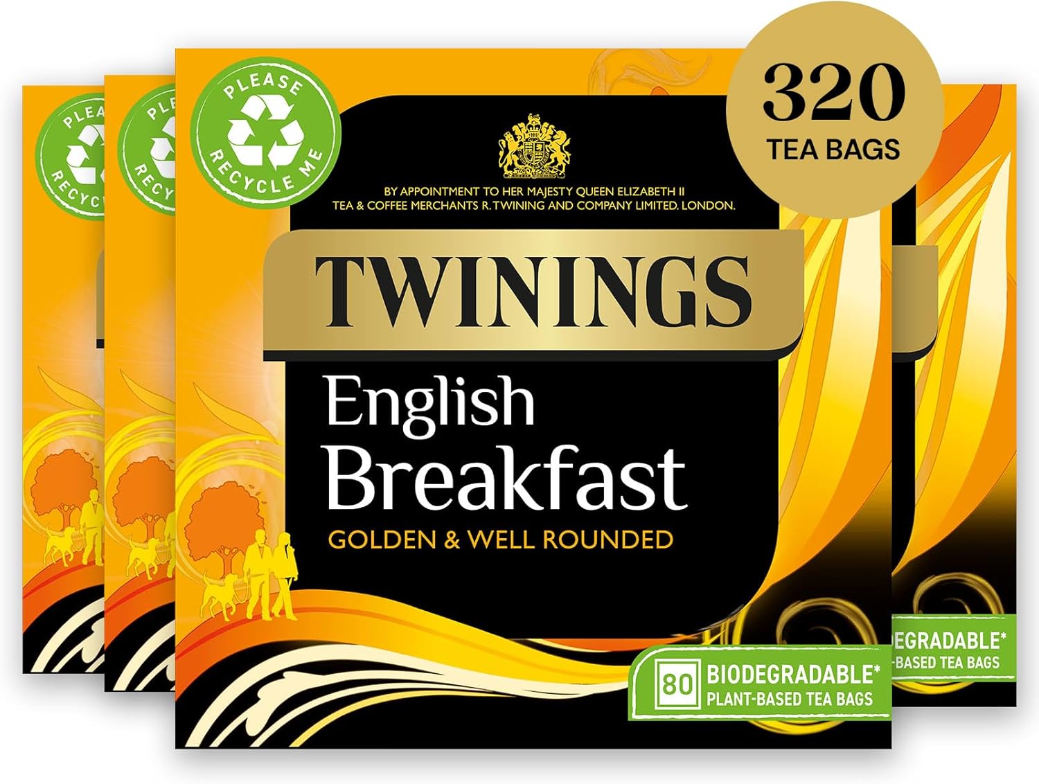 Twinings English Breakfast Tea | Golden, Well-Rounded & Full-Bodied Black Tea | 80 Tea Bags