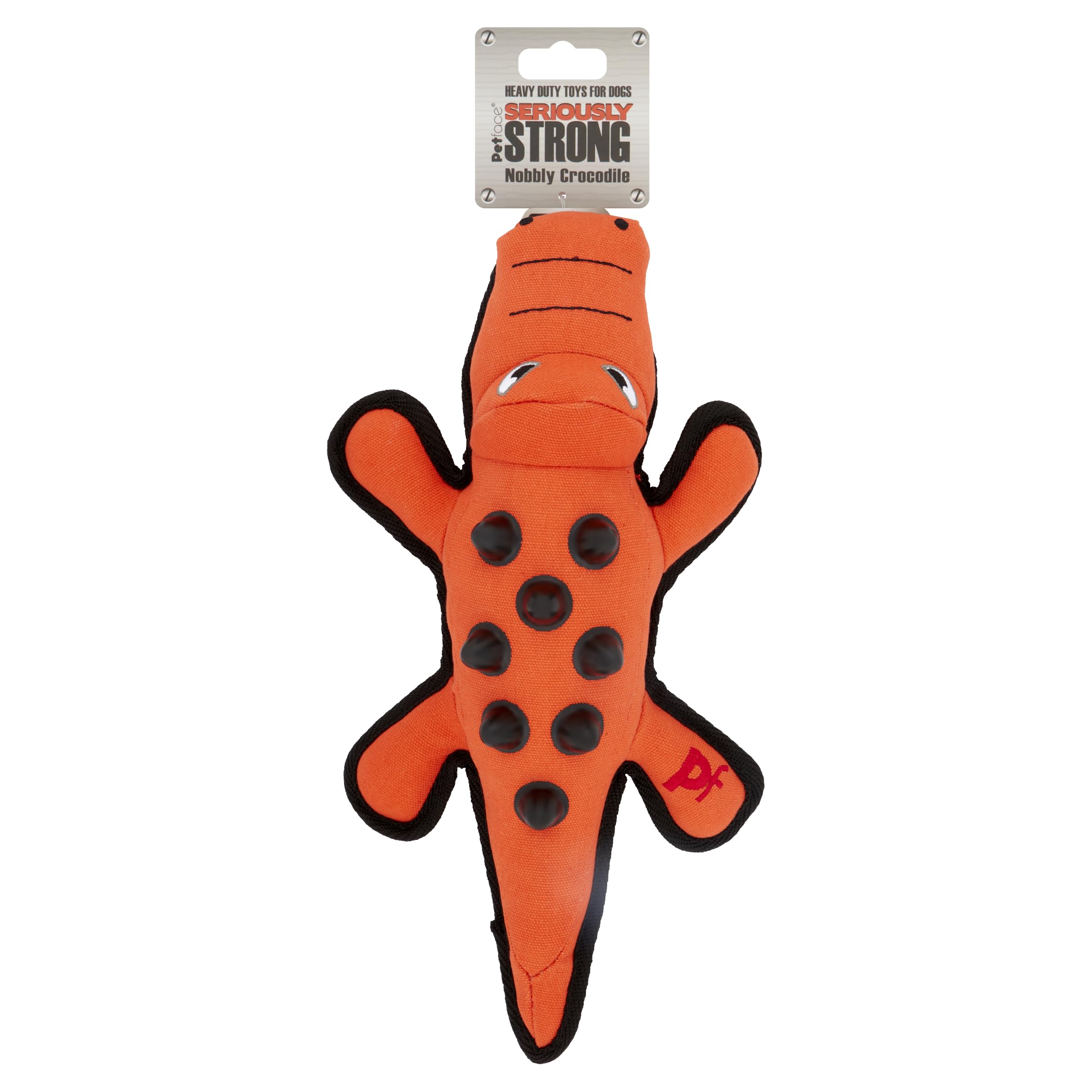 Petface Seriously Strong Nobbly Crocodile Dog Toy | Heavy Duty Rubber Nodules | Small Dog Size