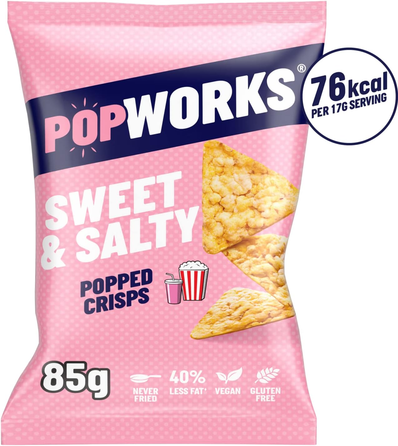 Popworks Sweet & Salty 85g (Case of 12) Vegan Gluten Free Popped Crisps 5