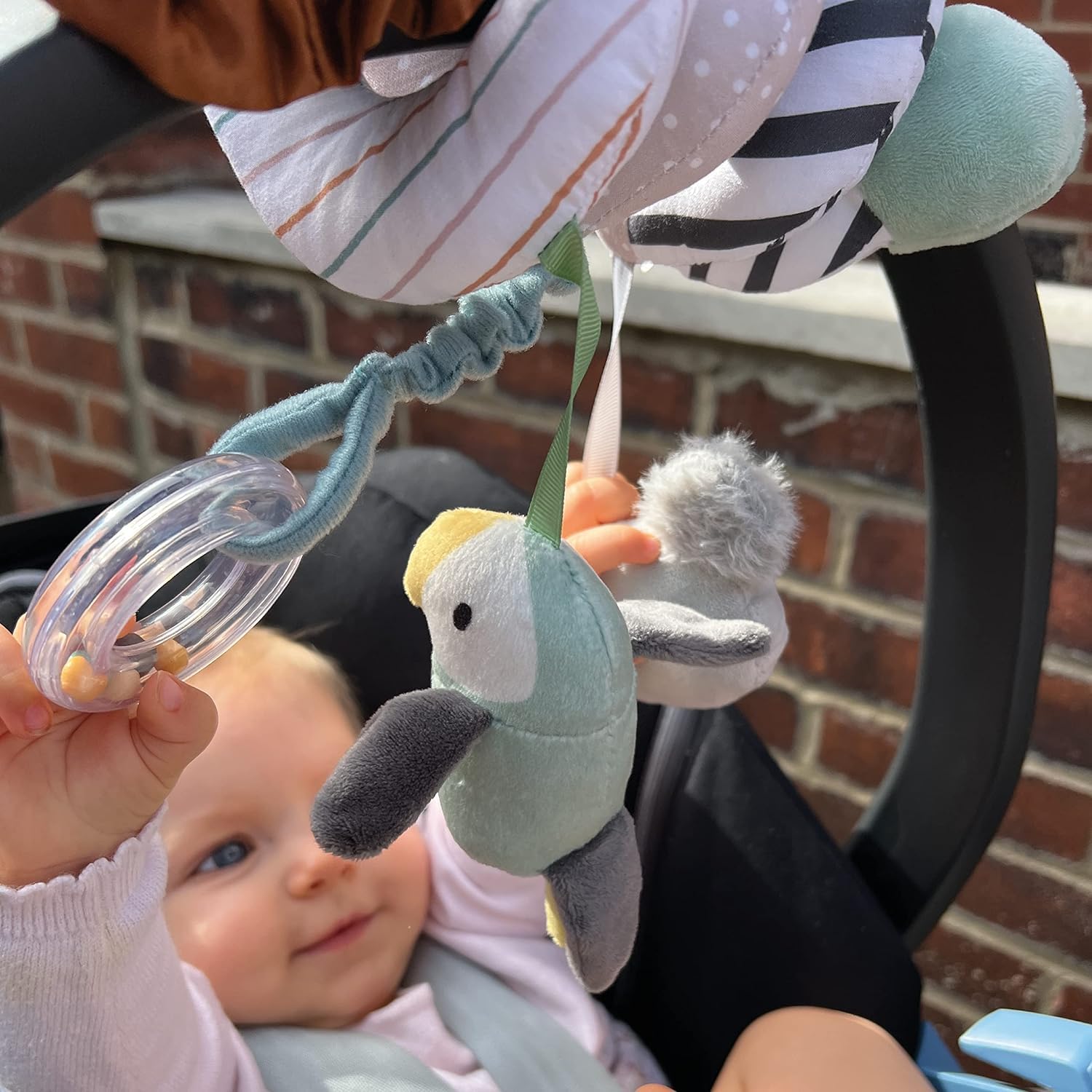 Nuby Animal Adventures Activity Spiral - Sensory Pram Toy for Babies 0-3 Years 6