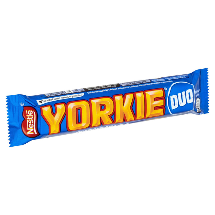 Yorkie Duo Milk Chocolate Bars 72g (Pack of 24) - Creamy Smooth Chunky Chocolate