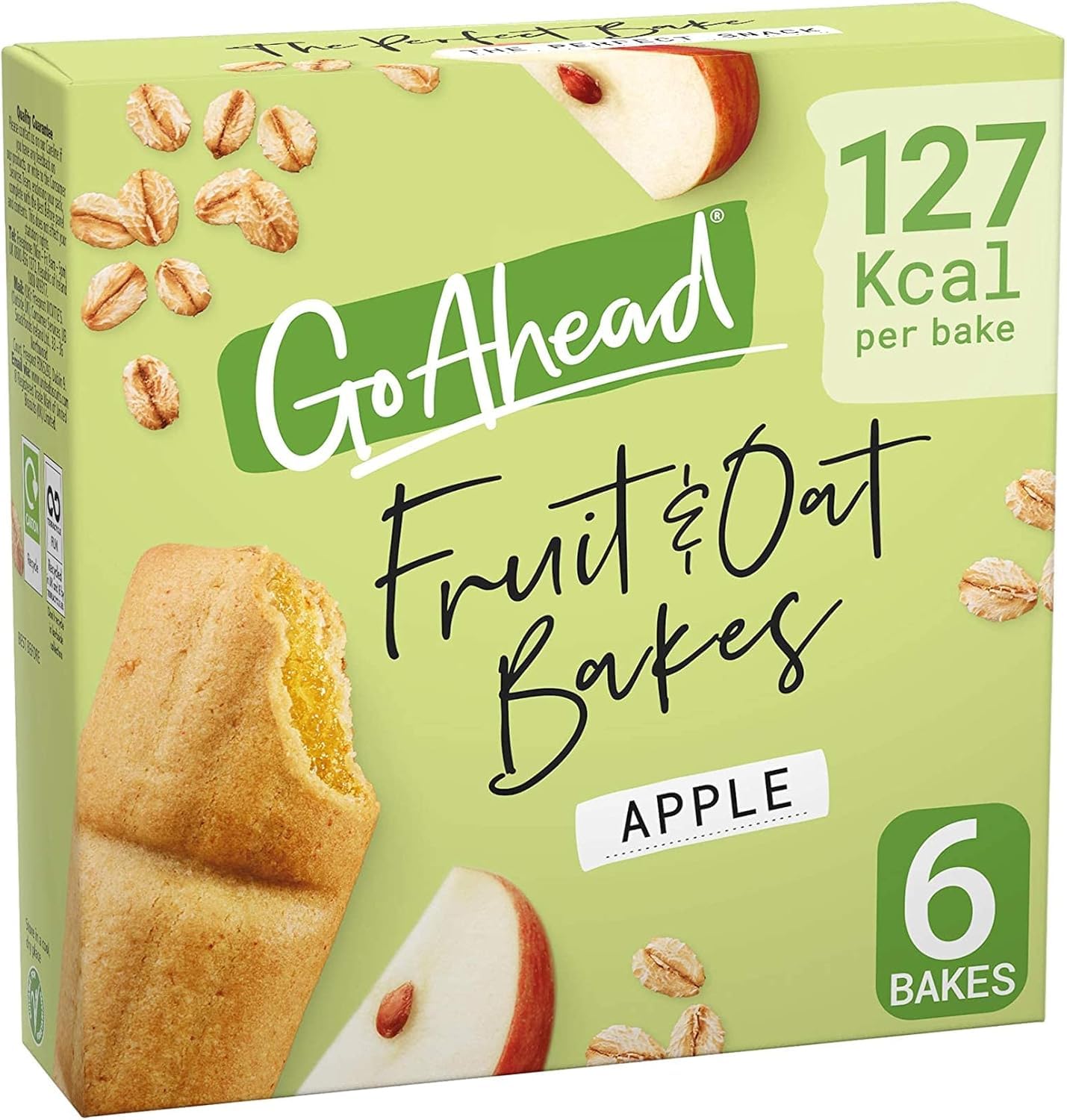 Go Ahead Apple Fruit & Oat Bakes - High Fibre, Low Calorie Snack | 6 Count, 210g