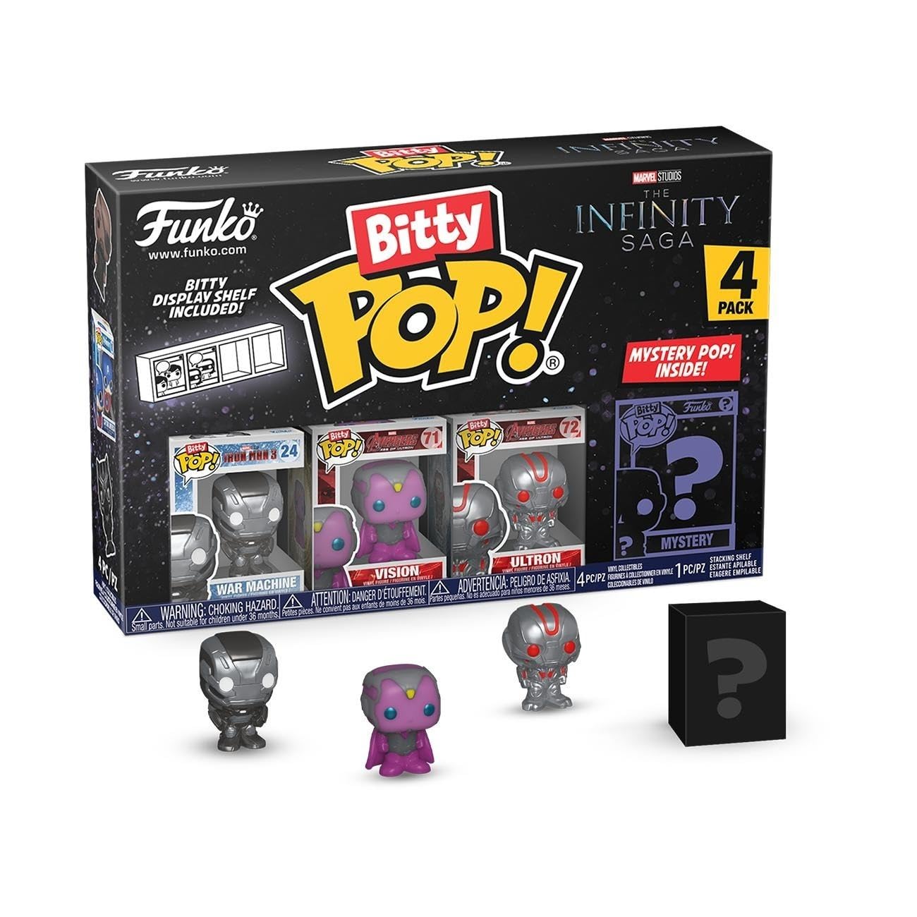 Funko Bitty Pop! Marvel Iron Man 4PK - War Machine, Vision, Ultron & Mystery Mini | 0.9 Inch Vinyl 1