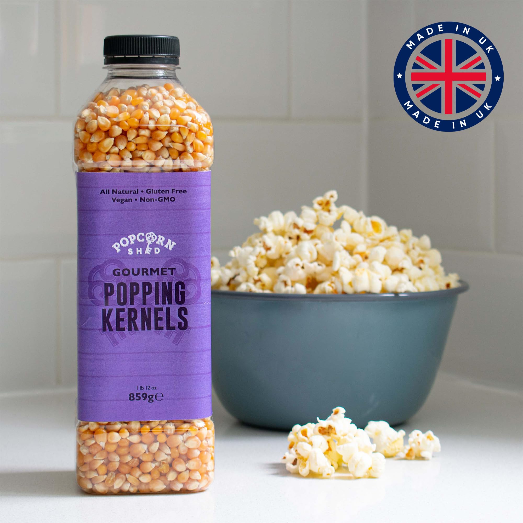 Popcorn Shed Gourmet Popcorn Kernels - 859g Bag | Easy Low Calorie Snack | Made in Britain