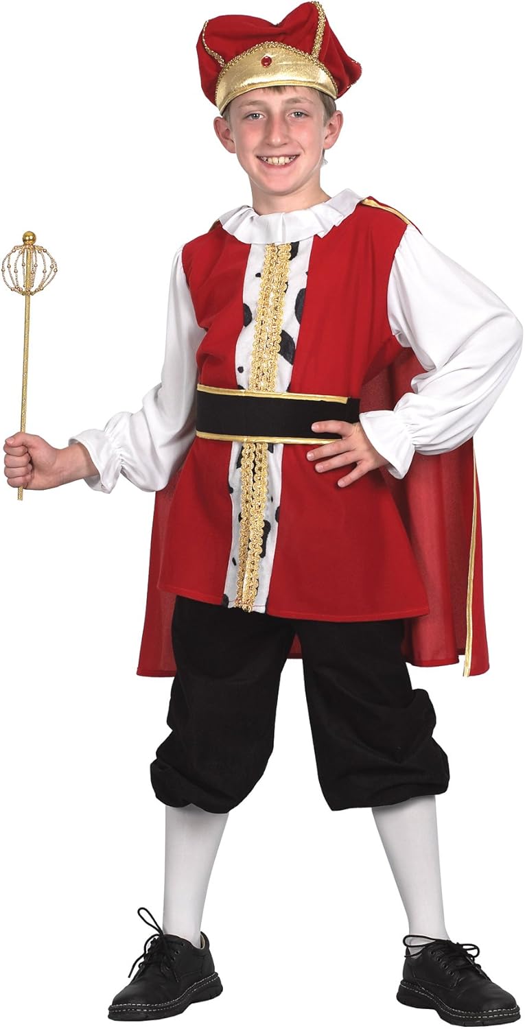 Bristol Novelty Medieval King Costume - Child Boy Age 7 - 9 Years
