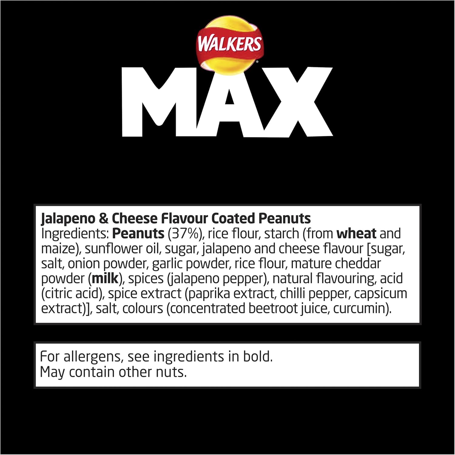 Walkers Max Strong Jalapeño & Cheese Double Coated Peanuts 175g 3