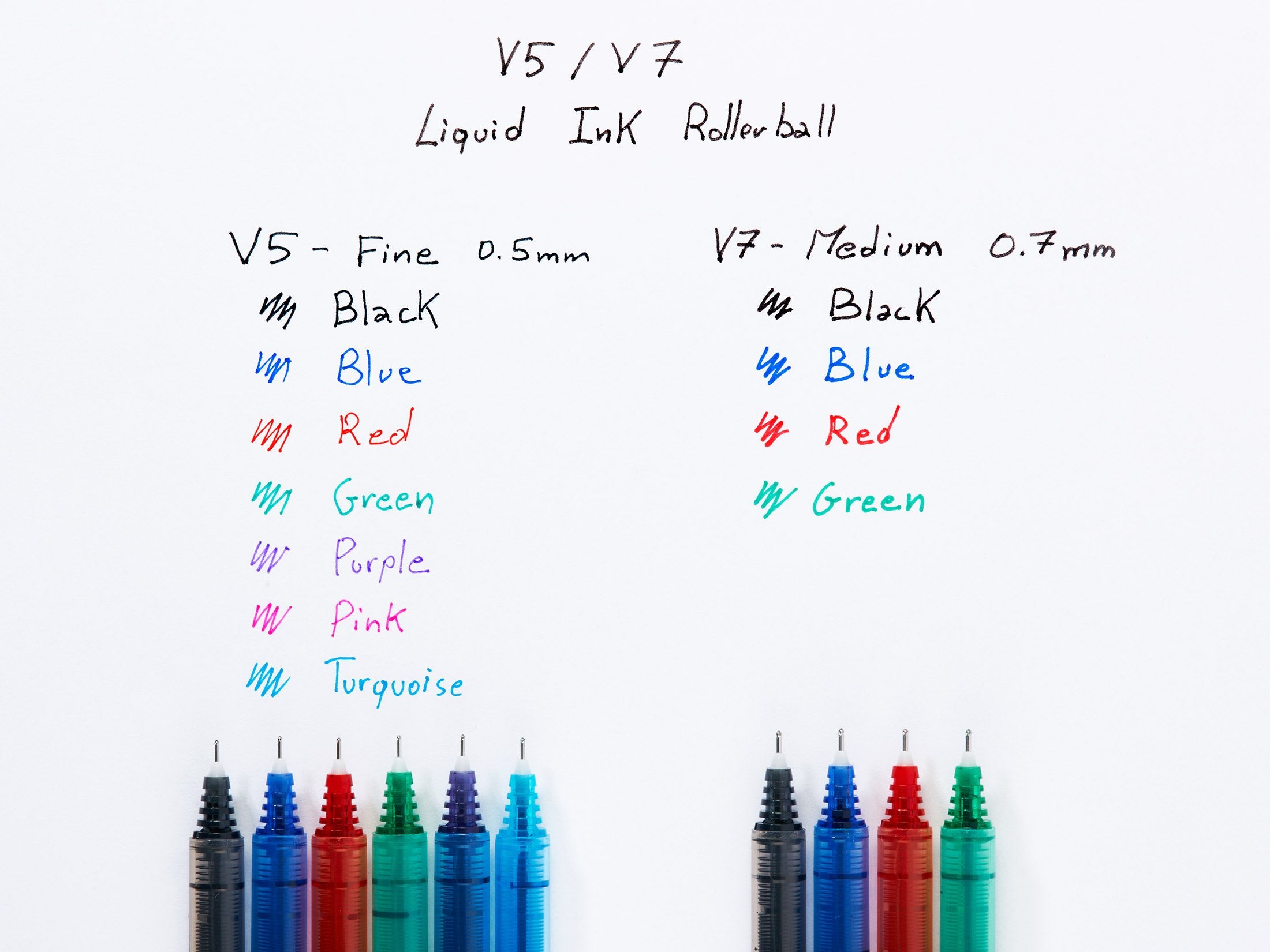PILOT V7 Liquid Ink Rollerball Pen Set - 5 Pack Black Ink | 0.7mm Medium Tip | Fade Resistant 4