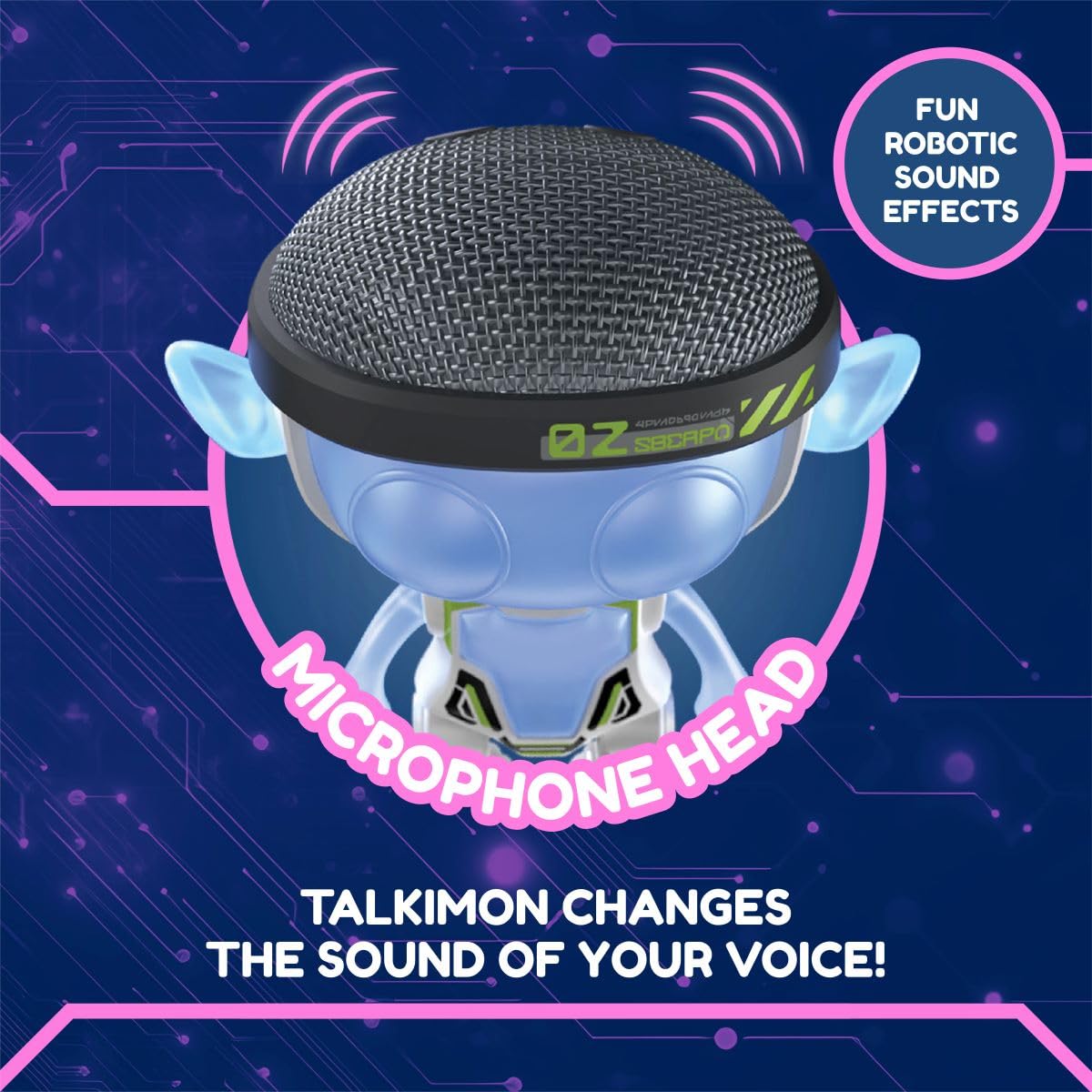 Talkimon Interactive Talkback Buddy - Voice Changer with LED Light Up Face, Sensory Toy for Kids 10