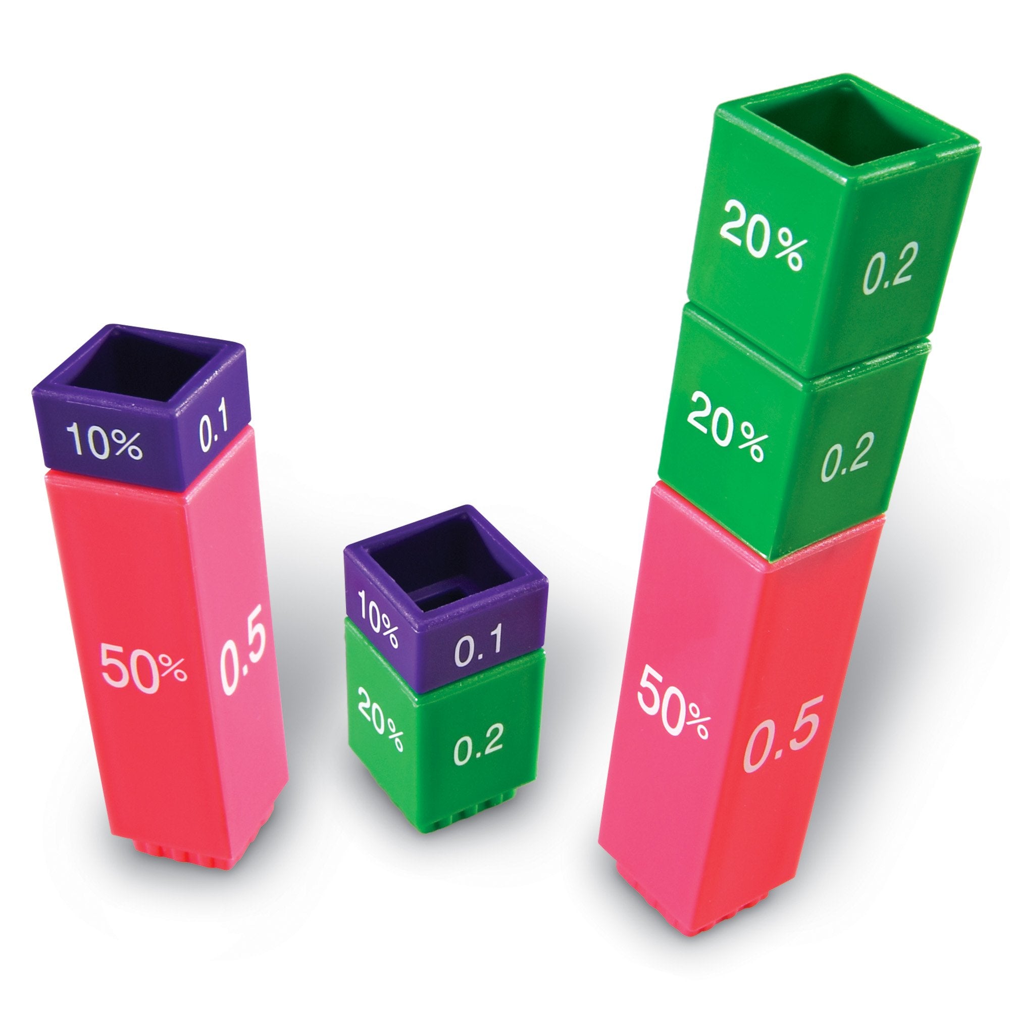 Learning Resources Fraction Tower Equivalency Cubes - 51 Pieces | Ages 6+