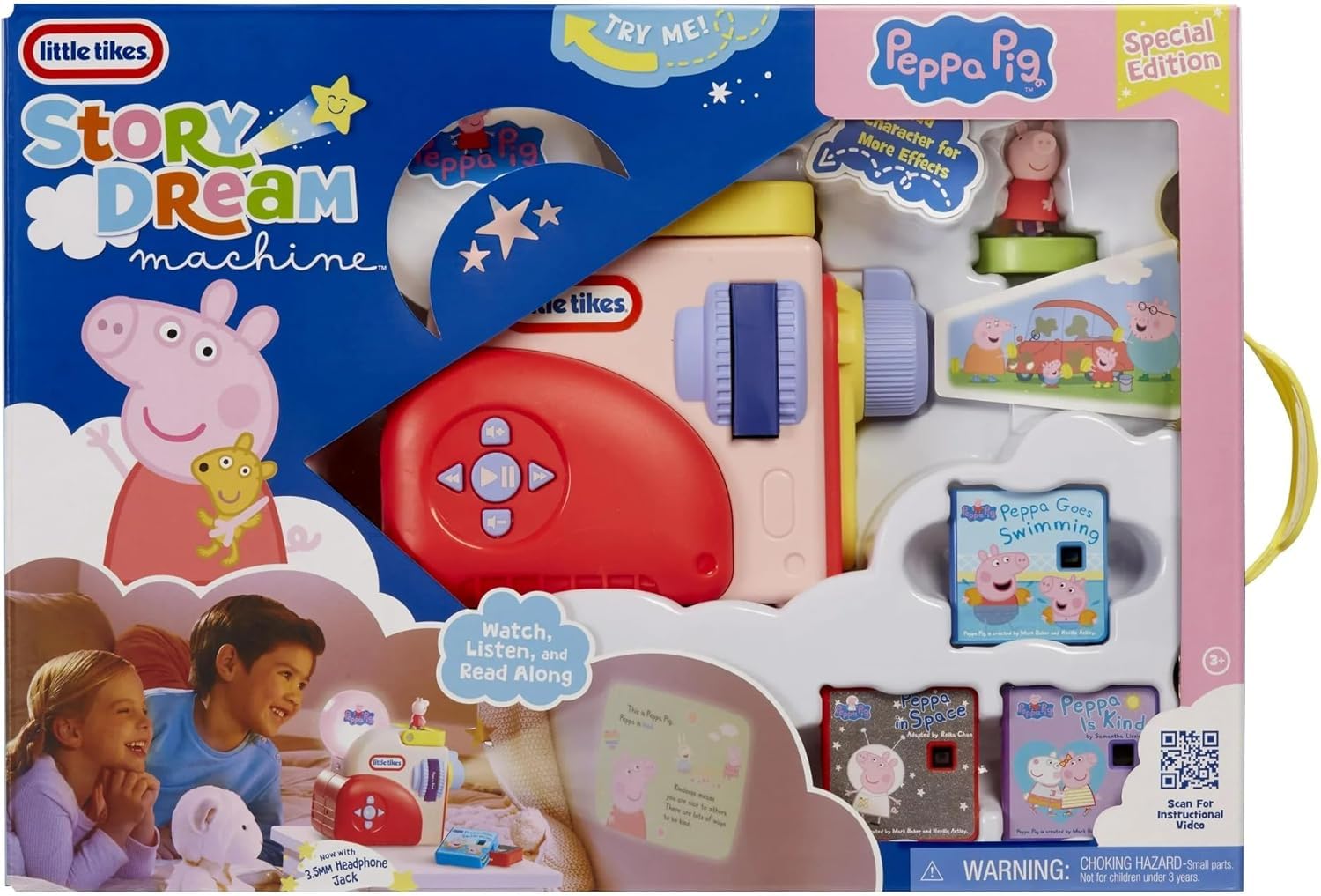 little tikes Story Dream Machine Starter Pack with Peppa Pig Stories - Light, Sound, Audio Projector for Ages 3+ 1