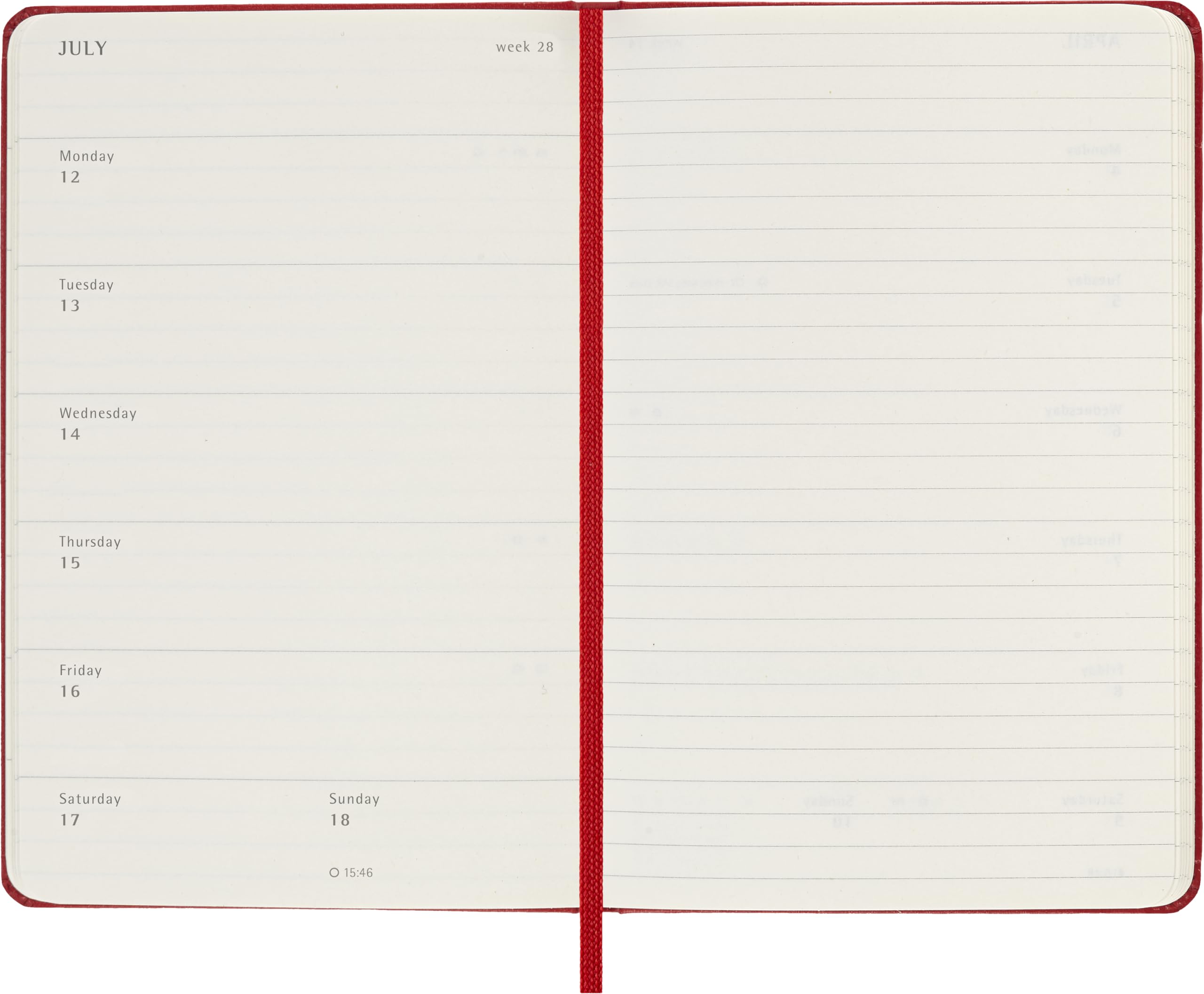 Moleskine Weekly Planner 2026-2027 - 18-Month Hardcover Pocket Planner in Scarlet Red 4