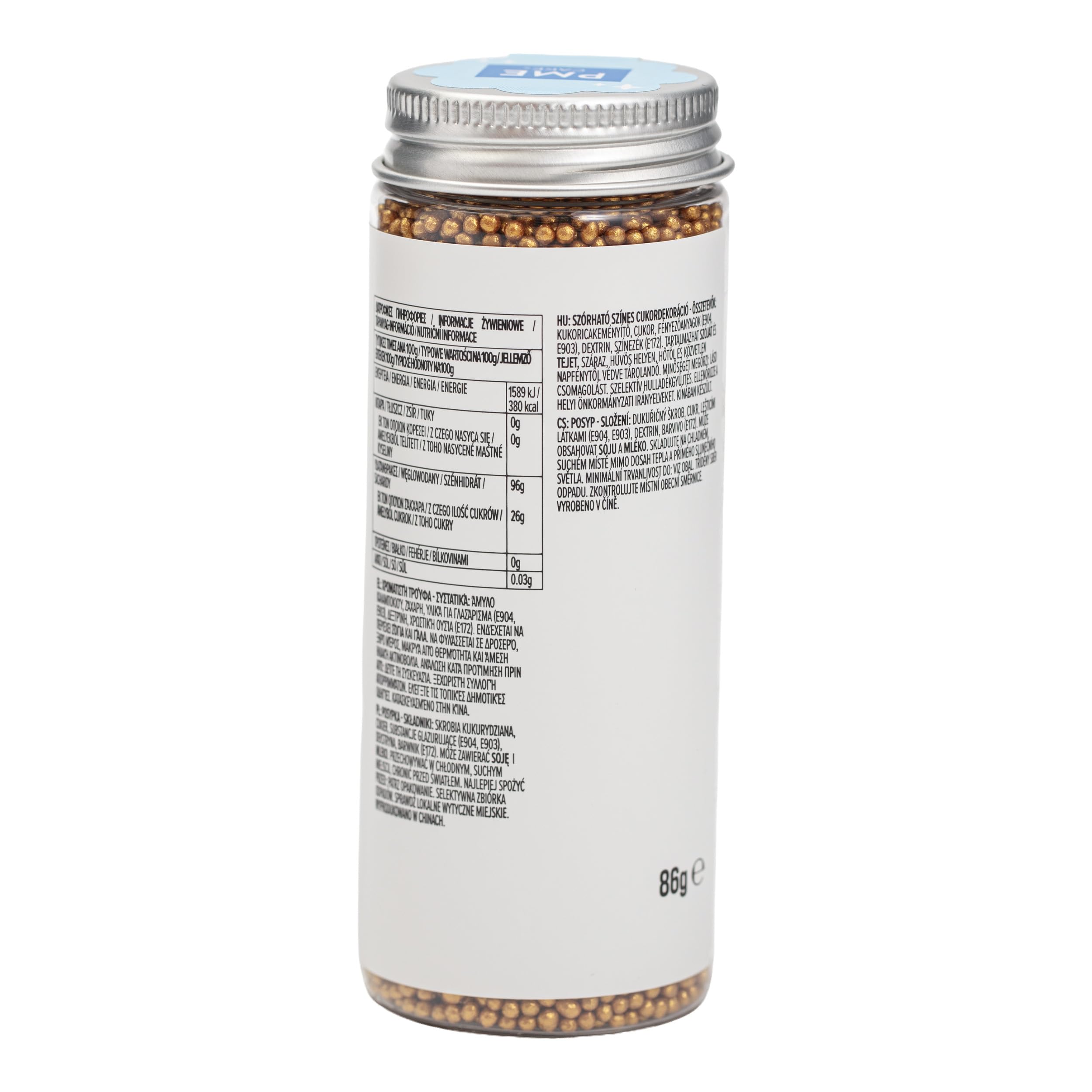 PME Gold Hundreds & Thousands Sprinkles - 86g (3oz) | Cake Decoration