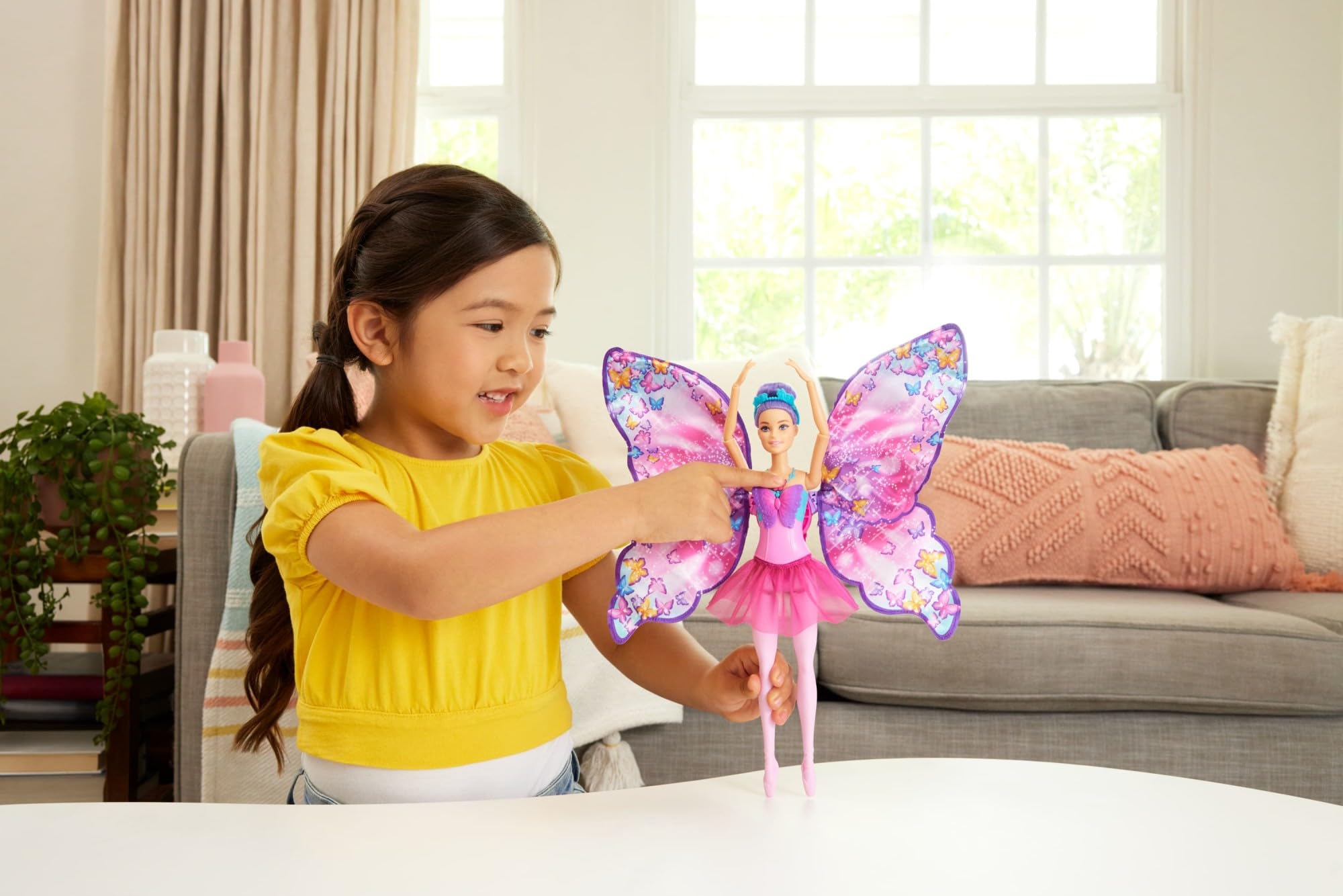 Barbie Dance and Flutter Doll HXJ10 - 2-in-1 Transformation, Purple Hair, Removable Tutu | Ages 3+ 2