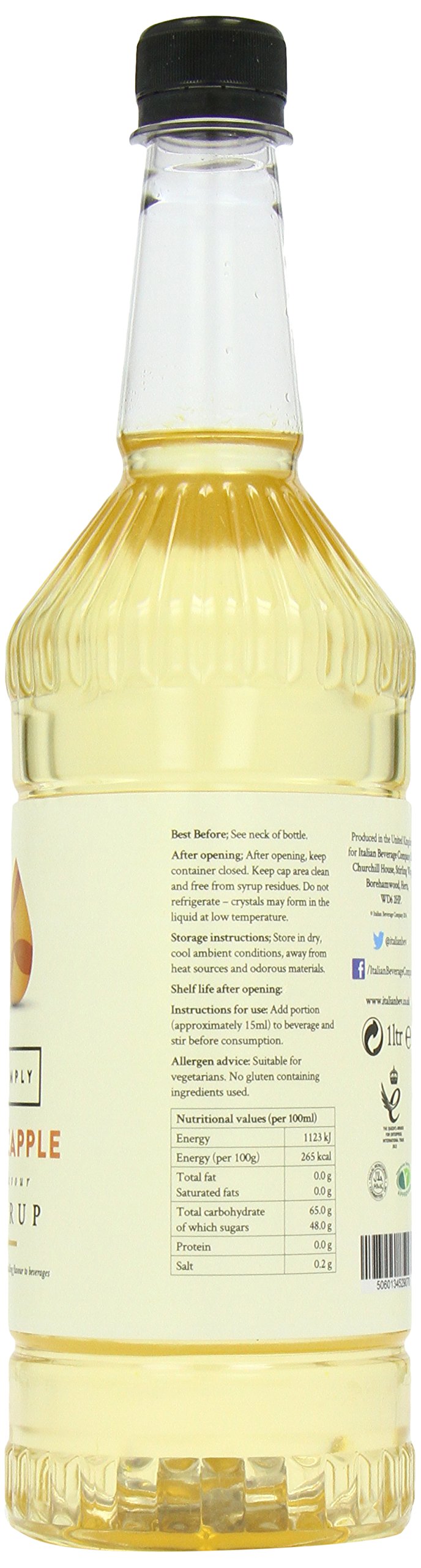 Simply Pineapple Syrup - Vegan, Nut Free Flavoured Syrup for Coffee & Cocktails | 1L 2