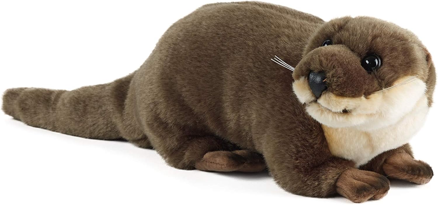 Living Nature Large Otter Soft Toy - Realistic Plush with Educational Fact Tag 1
