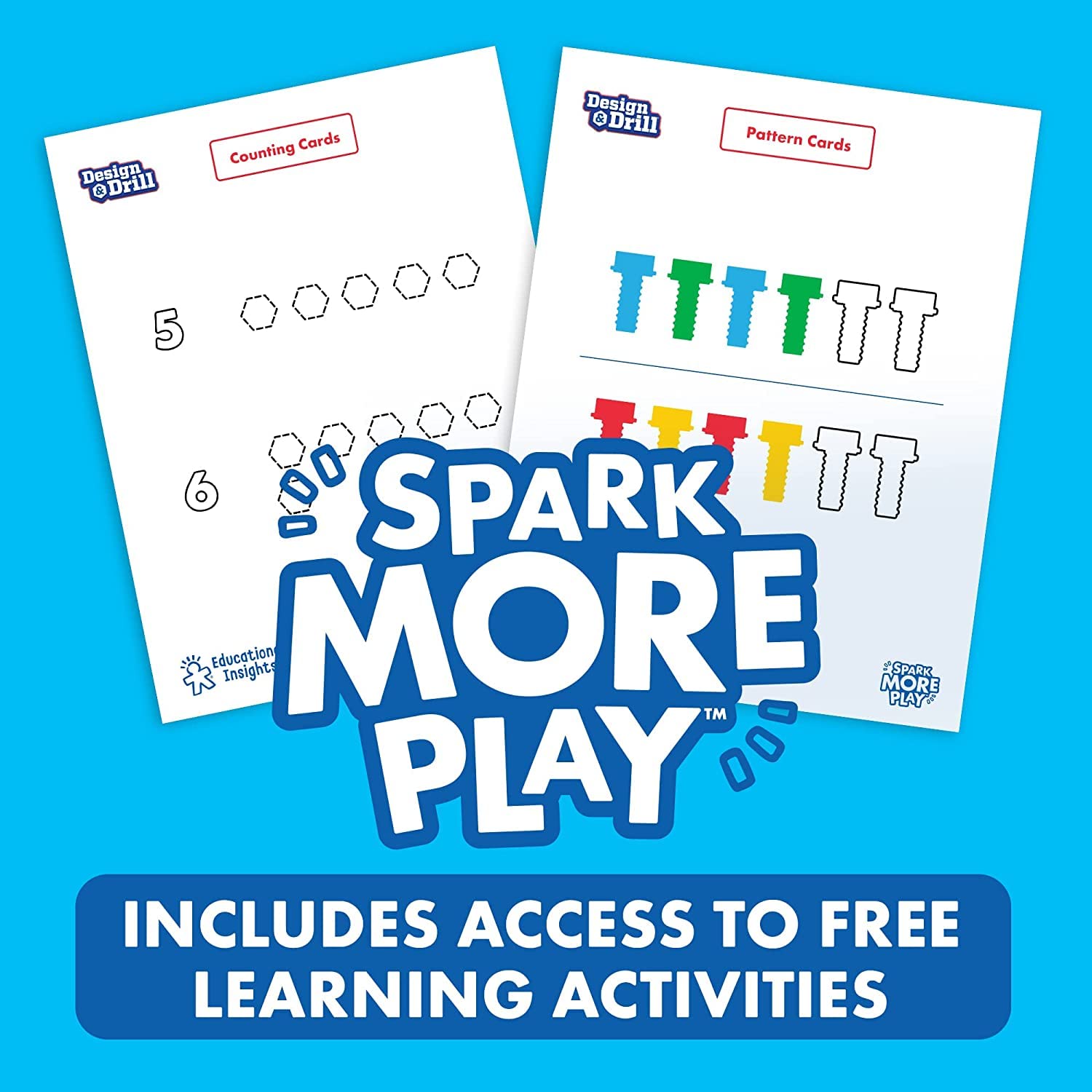 Educational Insights Design & Drill Bolt-It Bucket - STEM Toy for Ages 3+ | Portable | Includes Pattern Guide 5