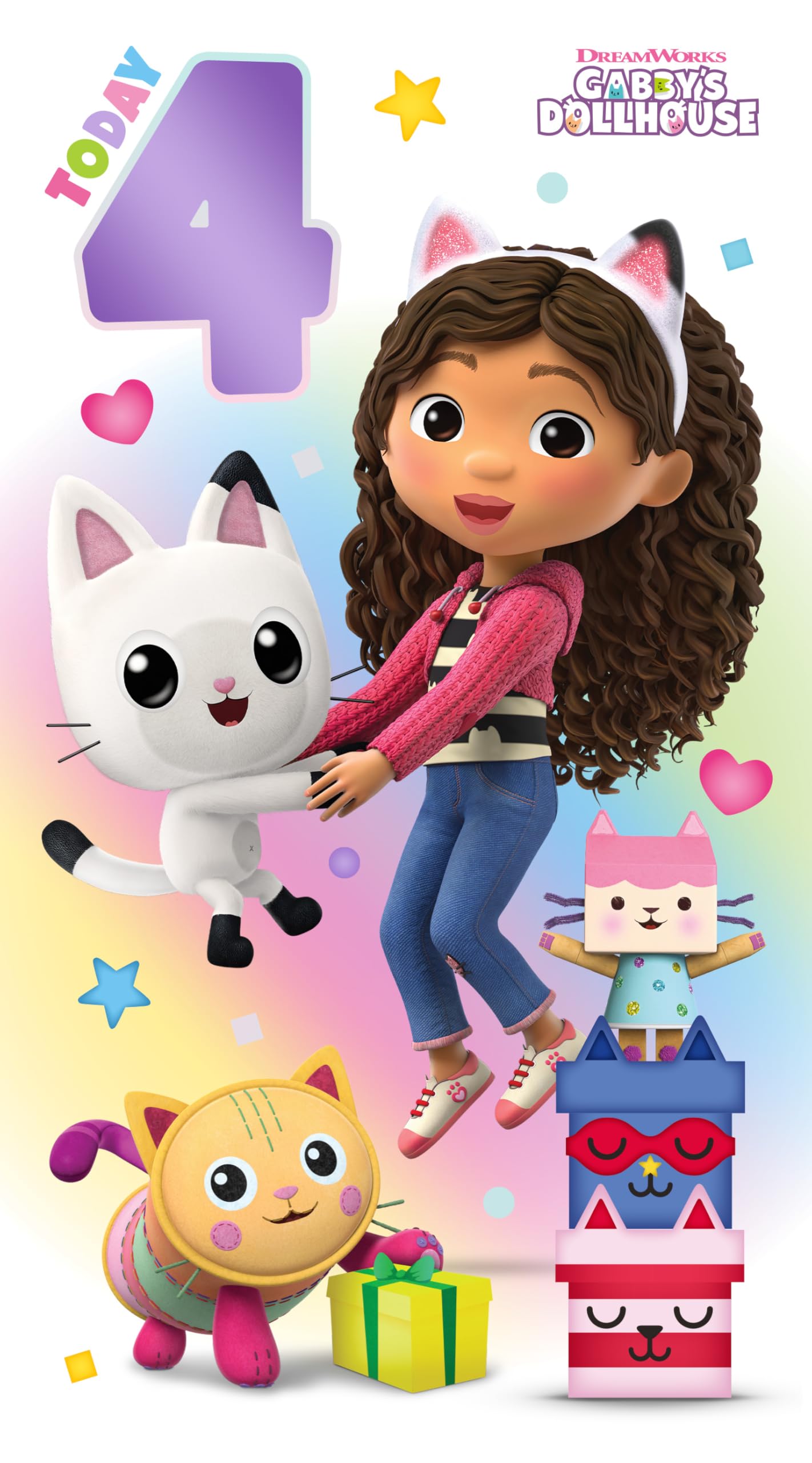 Danilo Promotions LTD Gabby's Dollhouse Birthday Card for Age 4 | Standard Size | Multi-Colour 1