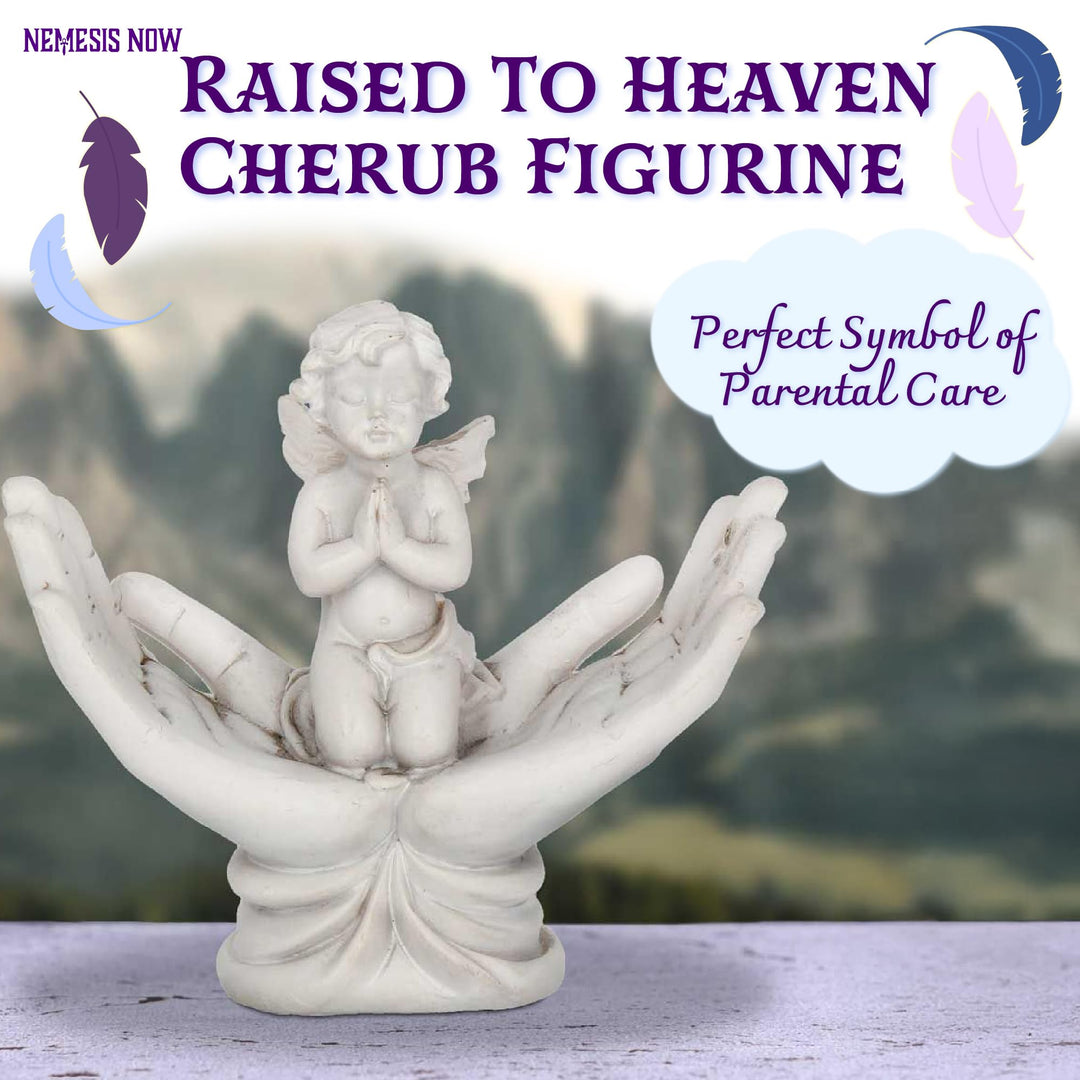Nemesis Now Raised To Heaven Cherub Figurine - White Resin Angel Statue NEM3997