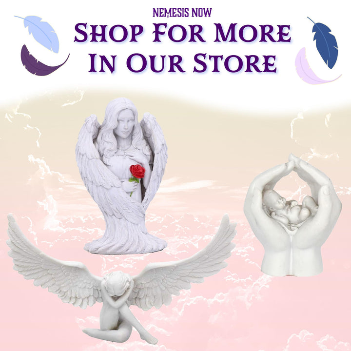 Nemesis Now Raised To Heaven Cherub Figurine - White Resin Angel Statue NEM3997