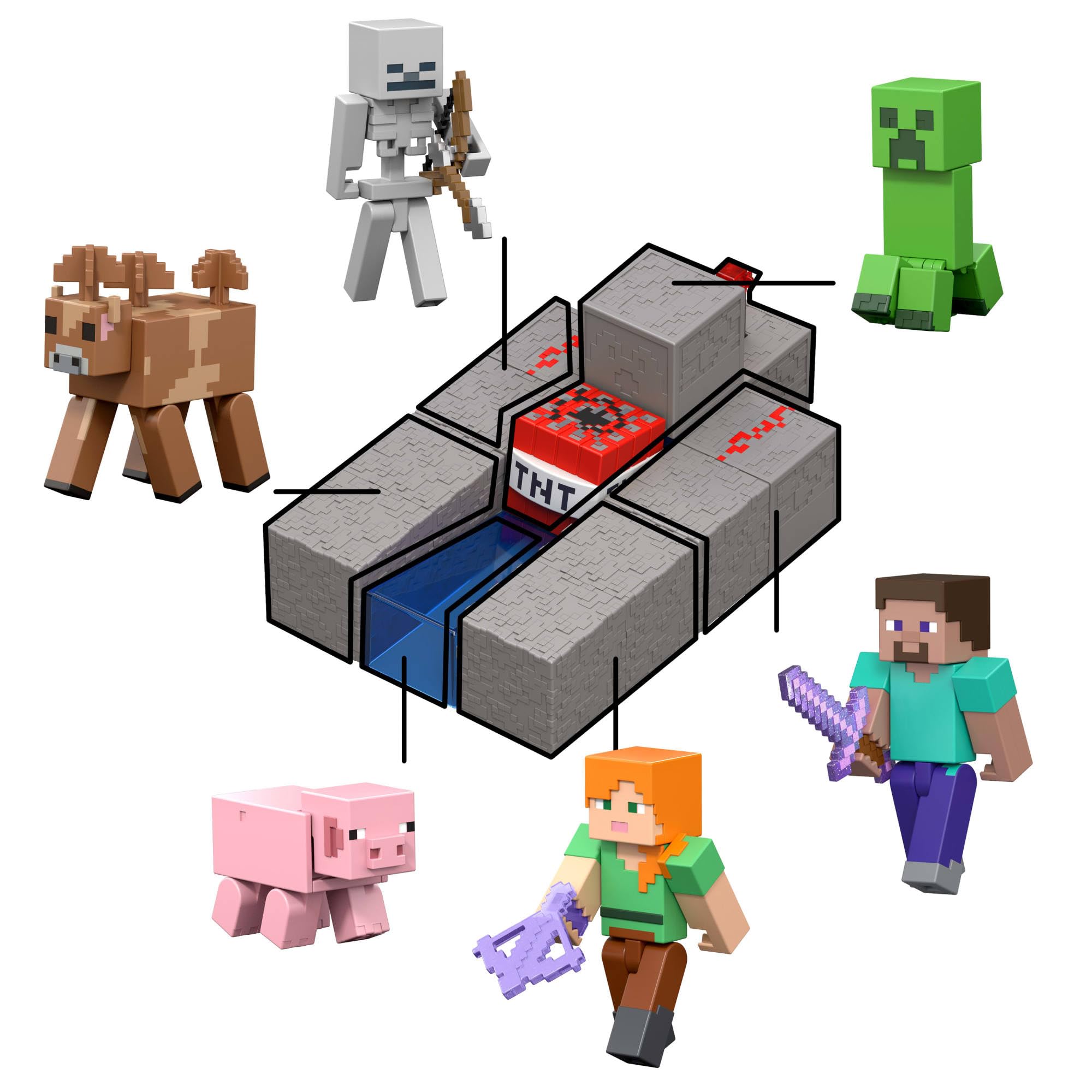 Mattel Minecraft Creeper Action Figure with Accessory & Redstone Building Piece | 3.25-in Scale 5