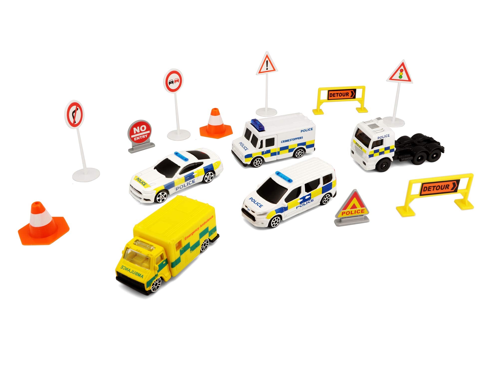 Maistro M12150 Fresh Metal Emergency Force Playset with 5 Diecast Vehicles