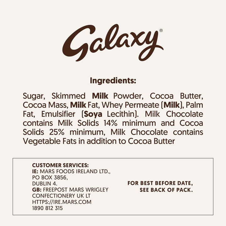 Galaxy Smooth Milk Chocolate Bar 100g - Movie Night Snack, Chocolate Gift, Sharing Bar