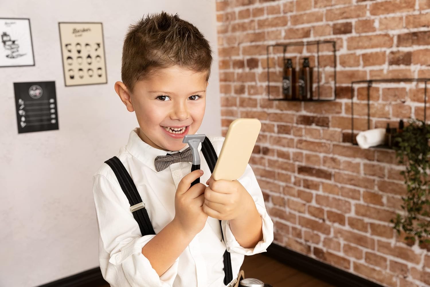 Smoby Barber Tool Belt Playset - 10-Piece Pretend Haircut Kit for Kids 3 Years and Up 11