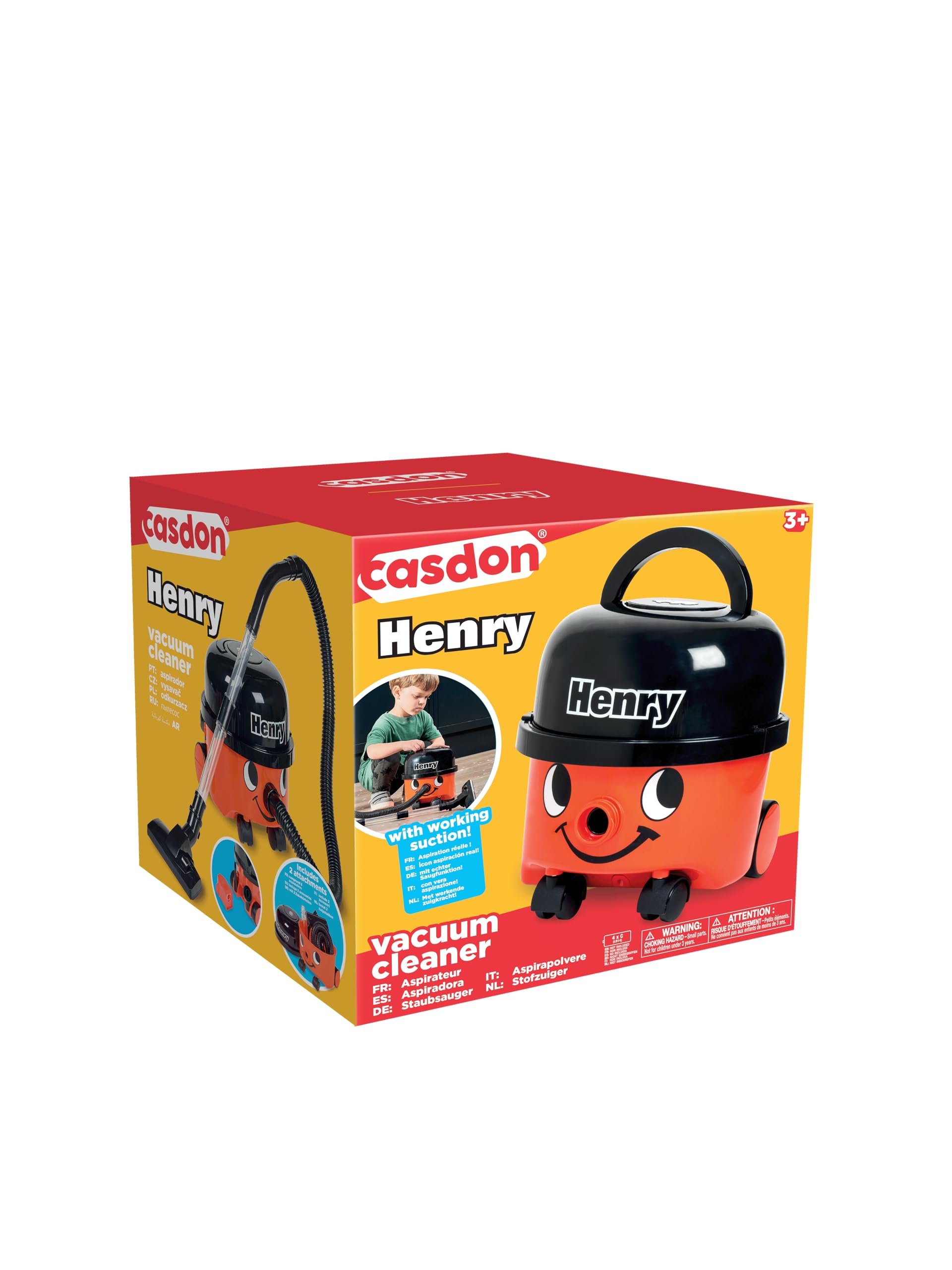 Casdon Henry Vacuum Cleaner Toy - Real Suction Function | Includes Nozzle Accessories | Ages 3+ 7