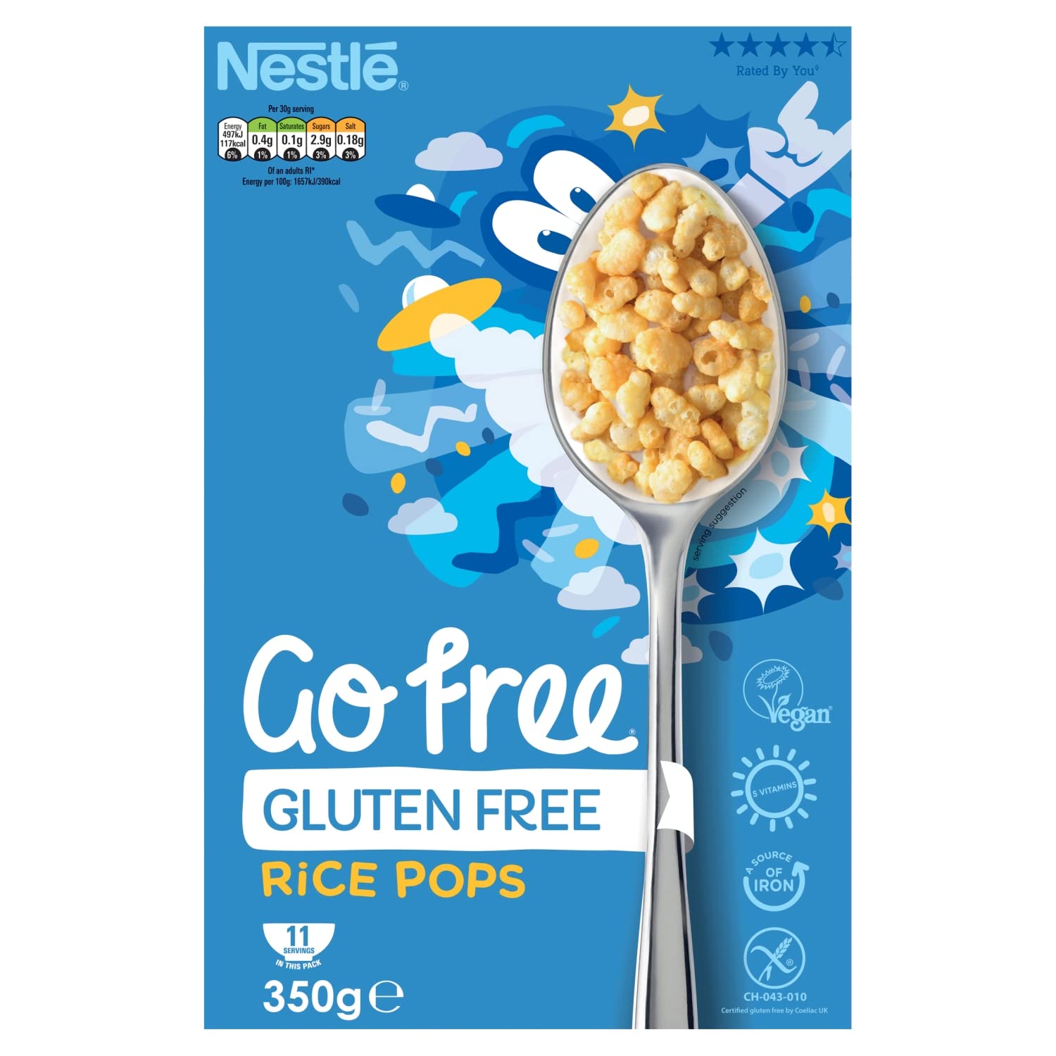 Nestlé GoFree Rice Pops Gluten-Free Cold Cereal - 350g