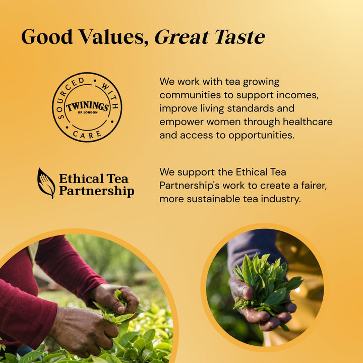 Twinings English Breakfast Black Tea Golden, Well Rounded & Full Bodied, 40 Biodegradable Tea Bags