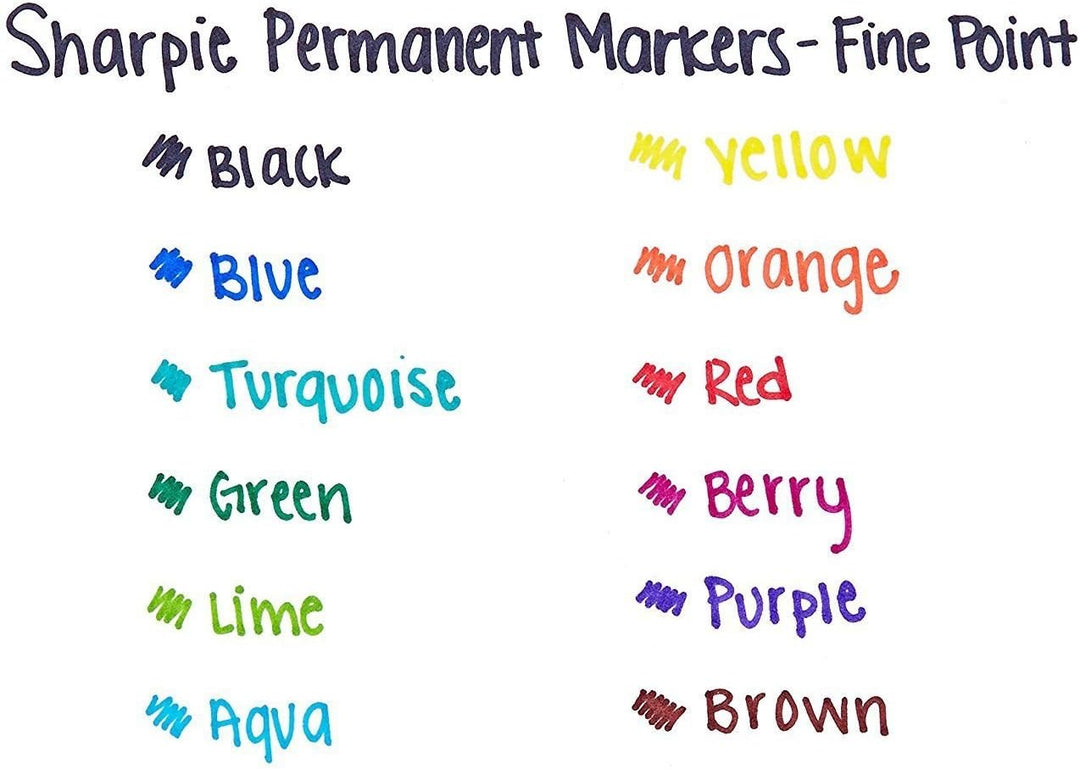 Sharpie Permanent Markers - Fine Point Black (12 Count)