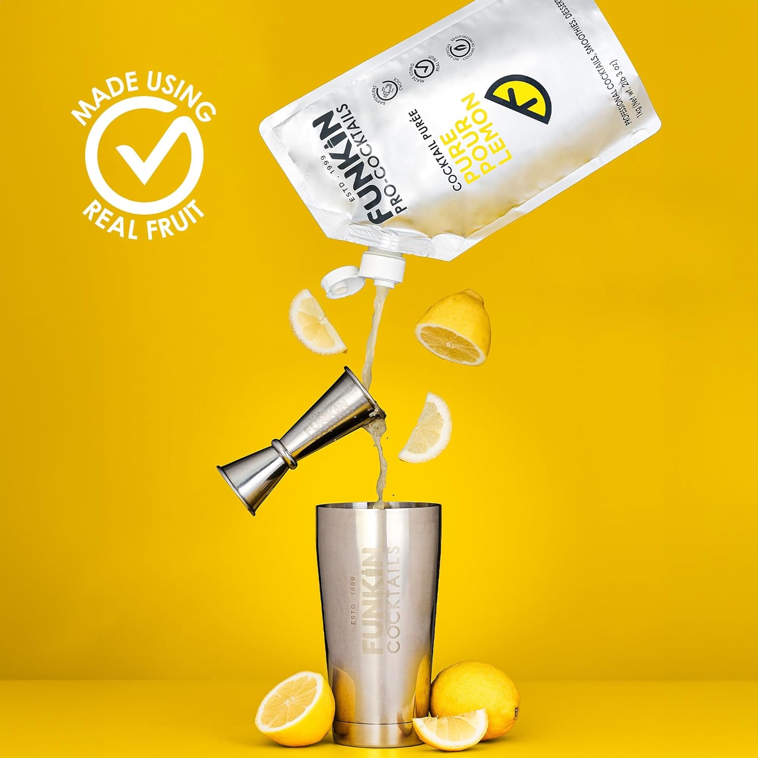 Funkin Pro Pure Pour Lemon Fruit Puree, 1 kg 3
