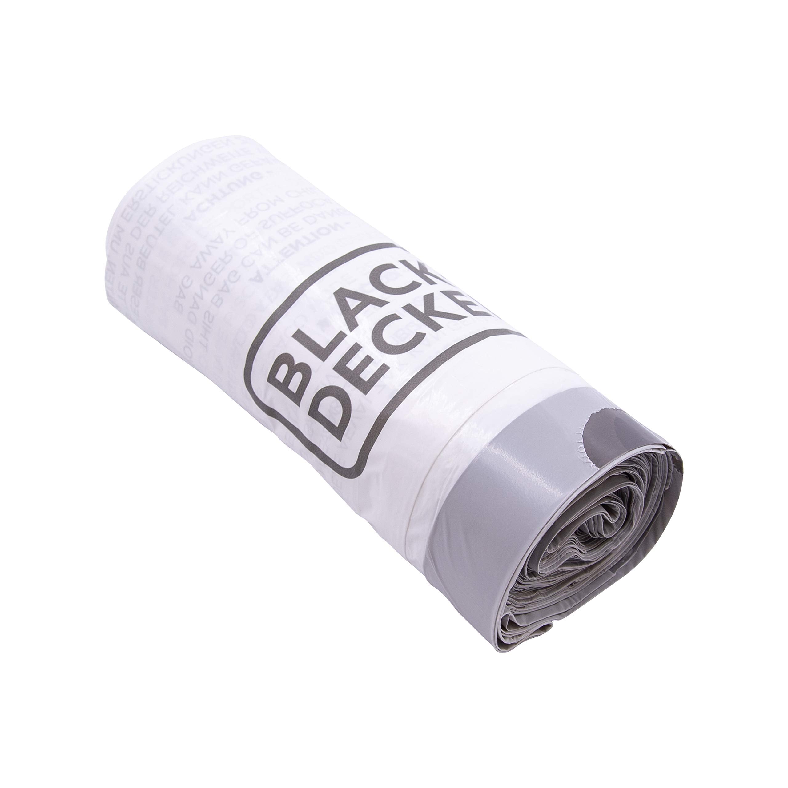 BLACK+DECKER 50L Drawstring Bin Liners - Heavy Duty Plastic Bags | 20 Pack, White 4