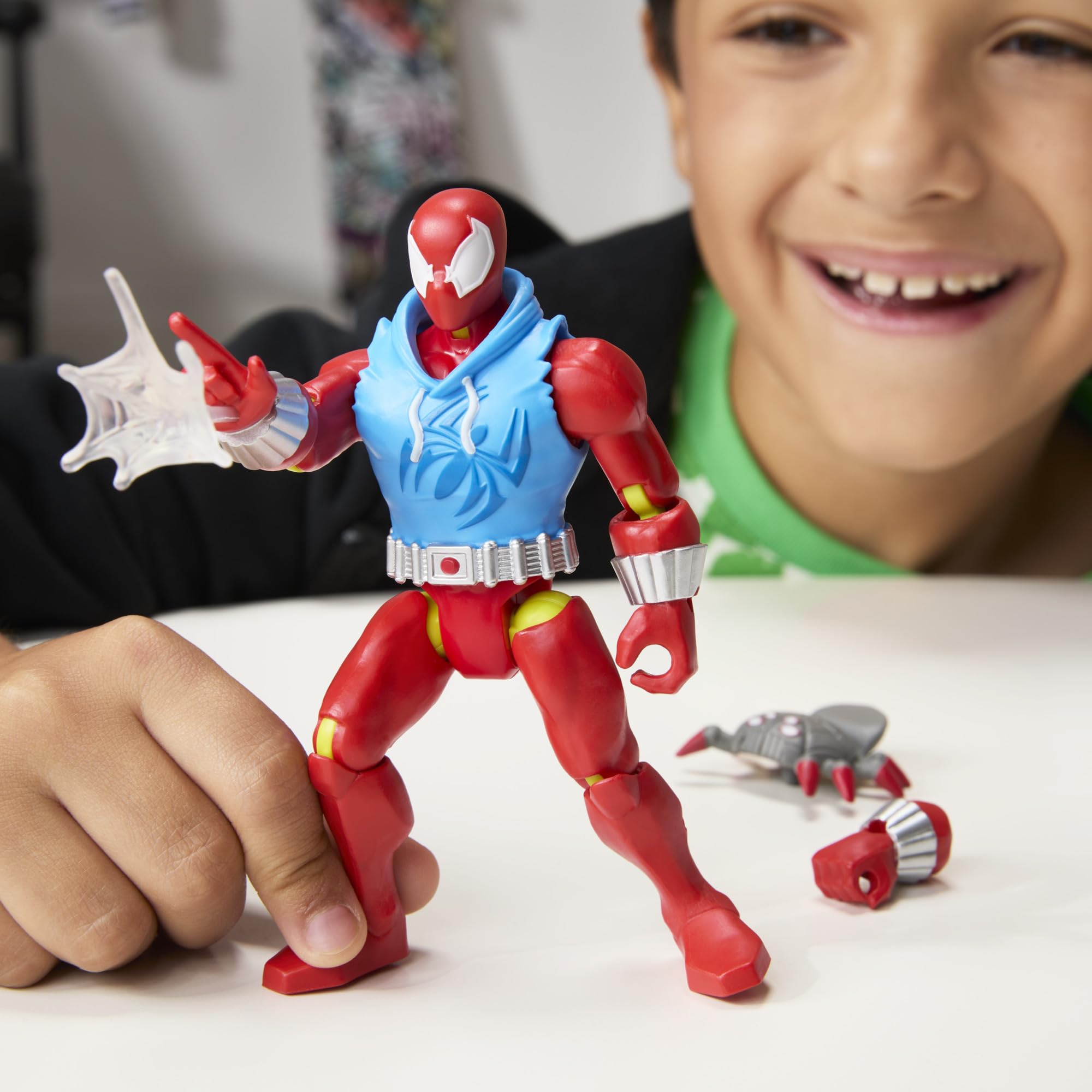 SPIDER-MAN MixMashers Scarlet Spider Custom Action Figure - 5 Inch Scale | Interchangeable Parts 7
