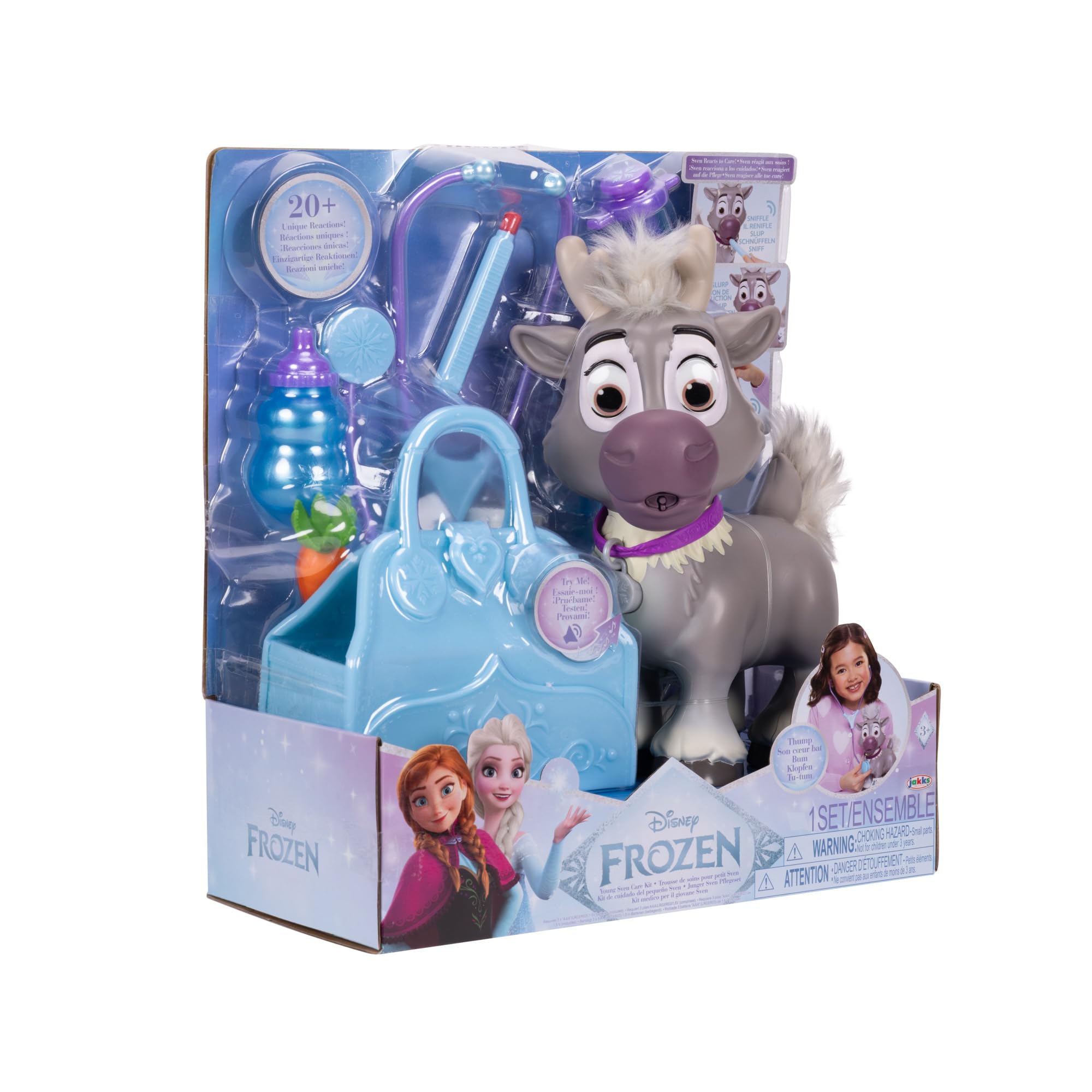 Disney Frozen Young Sven Care Kit - Interactive Vet Playset for Ages 3+ 5