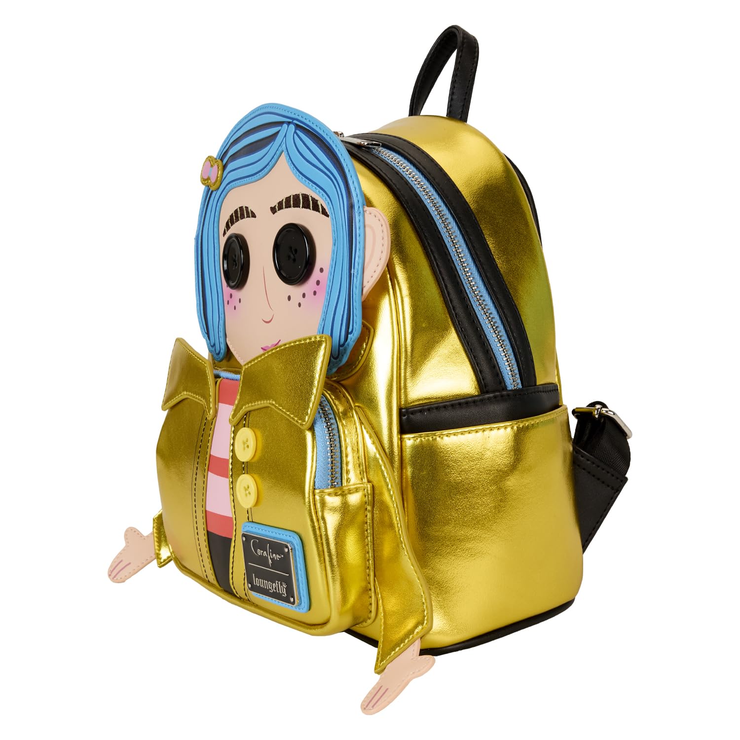 Loungefly Backpack - Coraline 15th Anniversary Laika Doll Mini | Faux Leather | Black