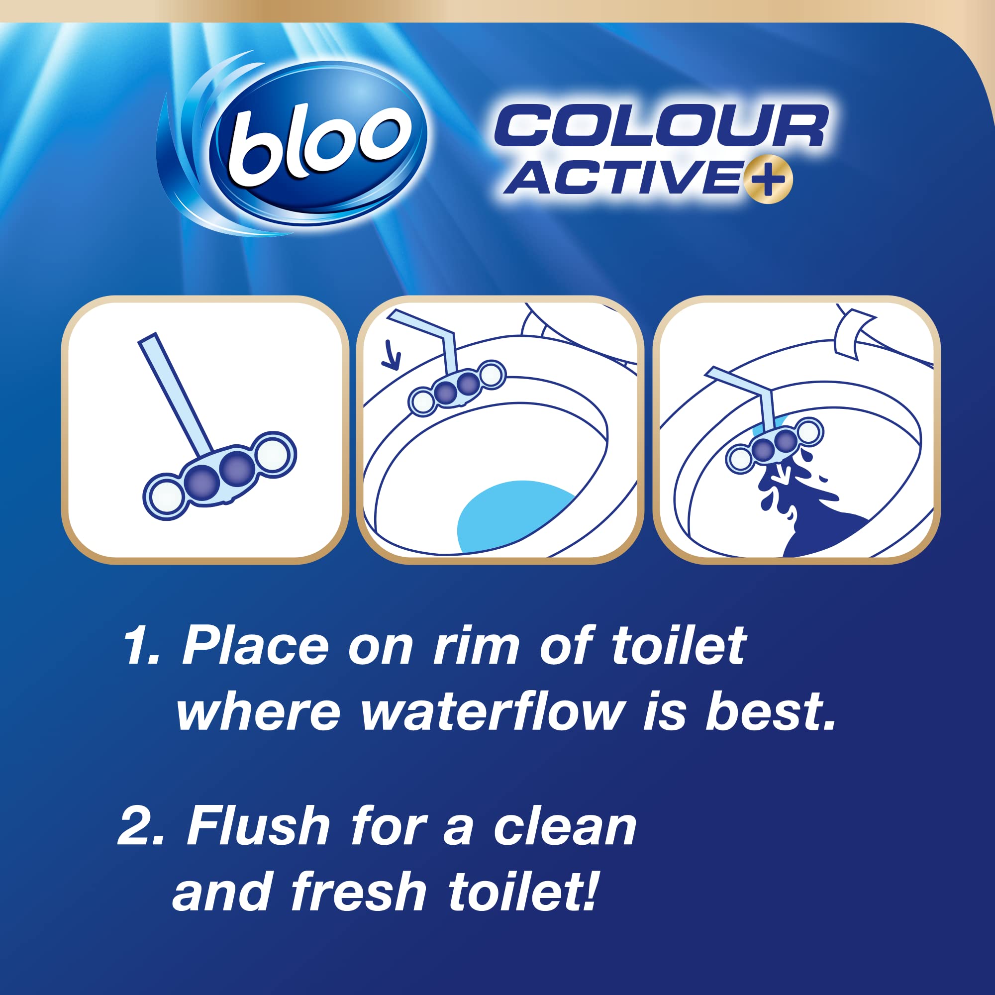 Bloo Colour Active Toilet Rim Block with Bleach, Anti-Limescale, Cleaning Foam | 2 Count 7
