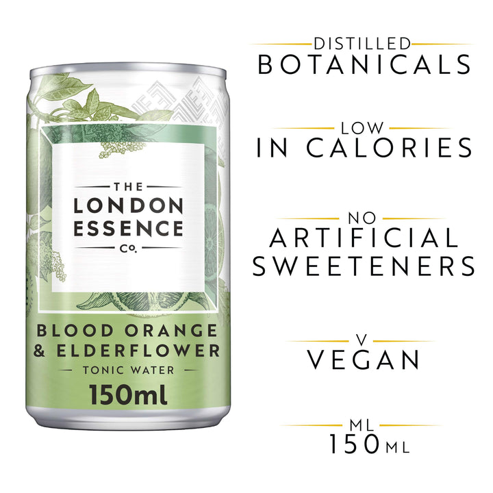The London Essence Co. Blood Orange & Elderflower Tonic Water - Premium Cocktail Mixer