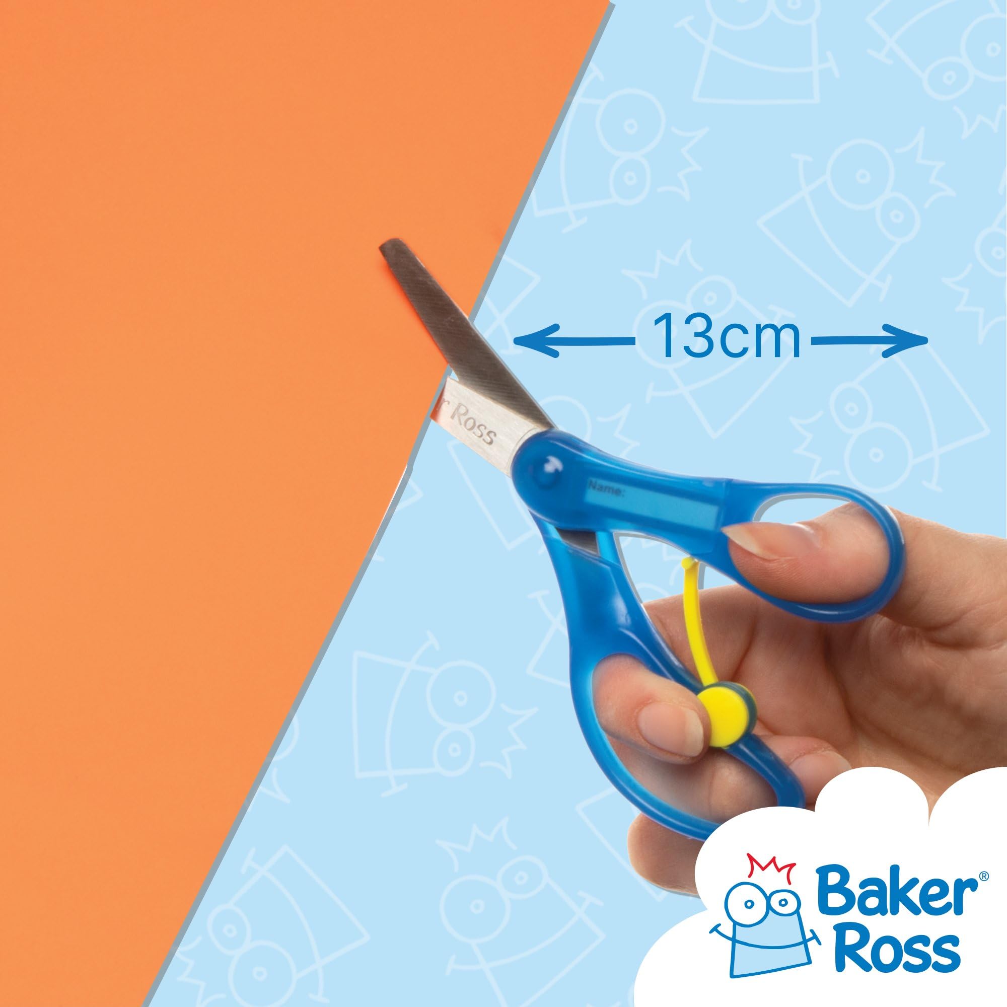 Baker Ross Spring-Loaded Craft Scissors - Pack of 3, Stainless Steel Blades, 13cm Size 3