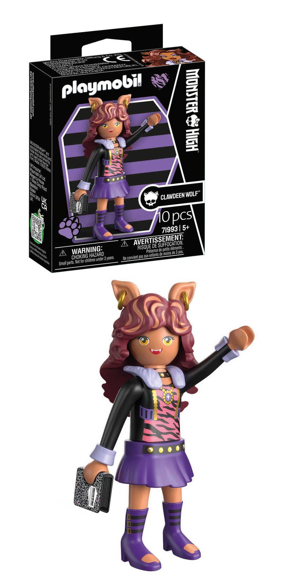 Playmobil Monster High Clawdeen Wolf Play Figure Set - 10-Piece Collectible with Interchangeable Parts, Ages 4+