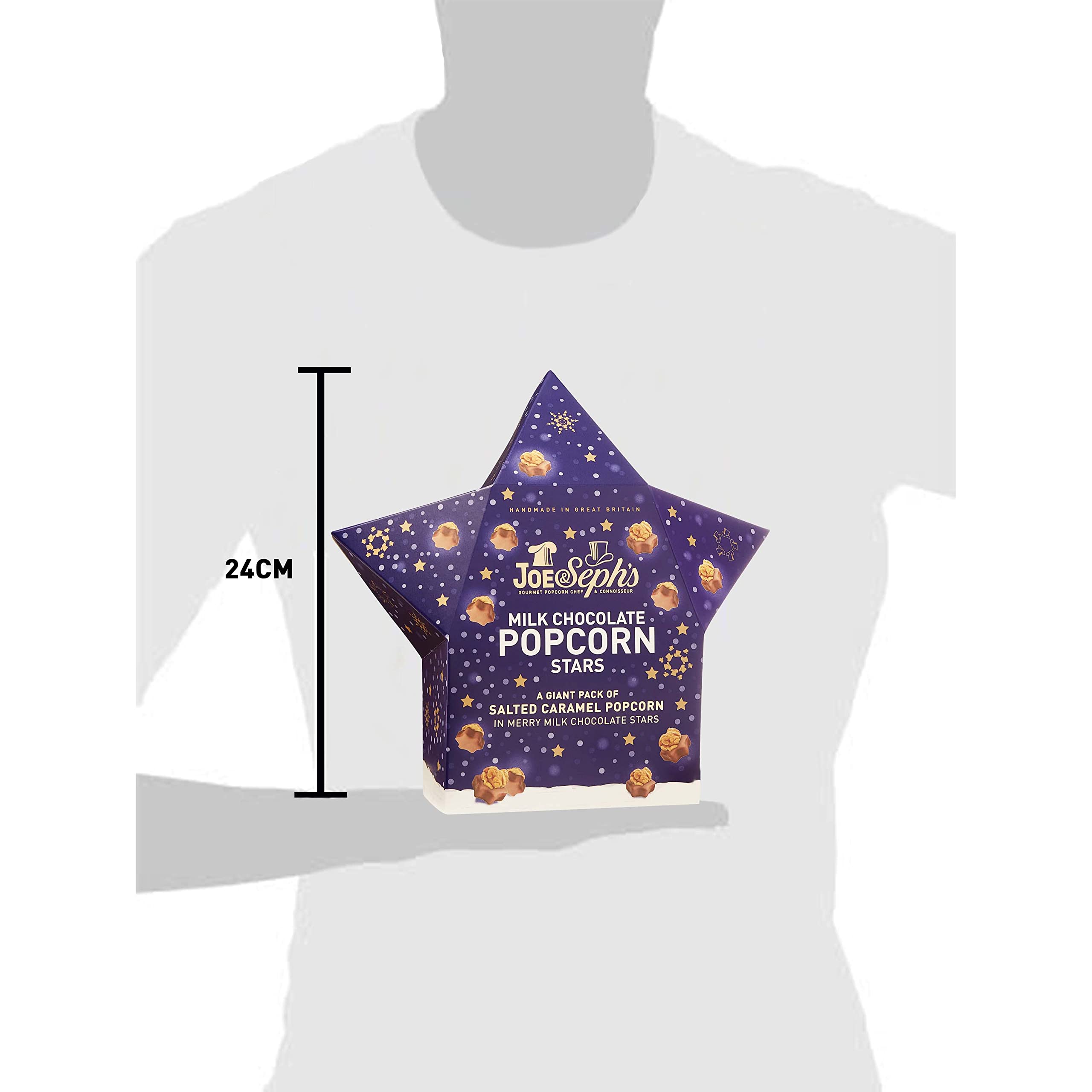 Joe & Seph's Milk Chocolate Popcorn Star (105g) | Handmade Salted Caramel Popcorn in Milk Chocolate