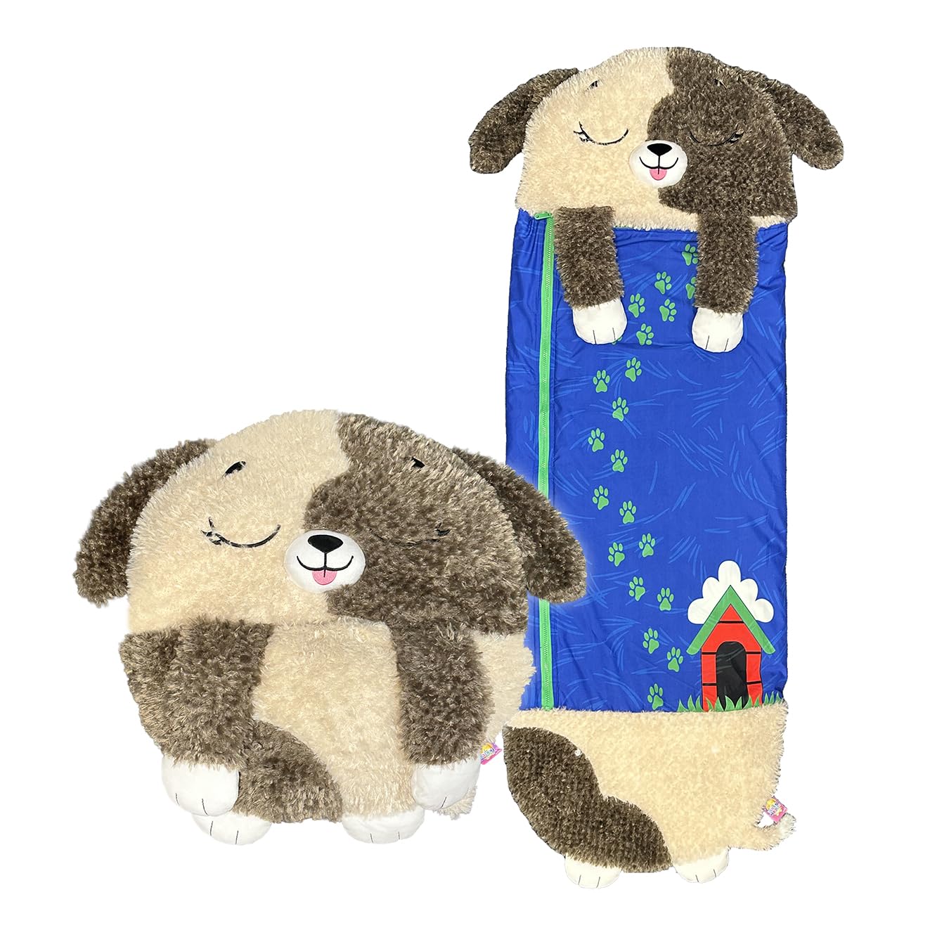 Happy Nappers Kids Sleeping Bag - Brown Dog - 2-in-1 Plush Toy & Sleeping Bag for Unisex Youth 8