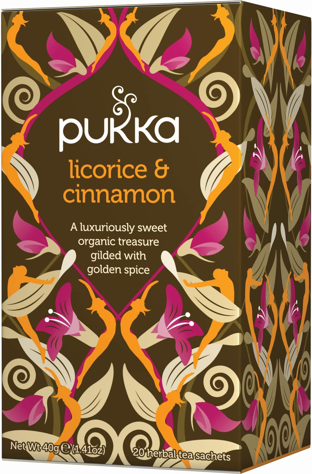 Pukka Herbs Licorice & Cinnamon Organic Herbal Tea - 80 Count (Pack of 4) | Naturally Caffeine-Free