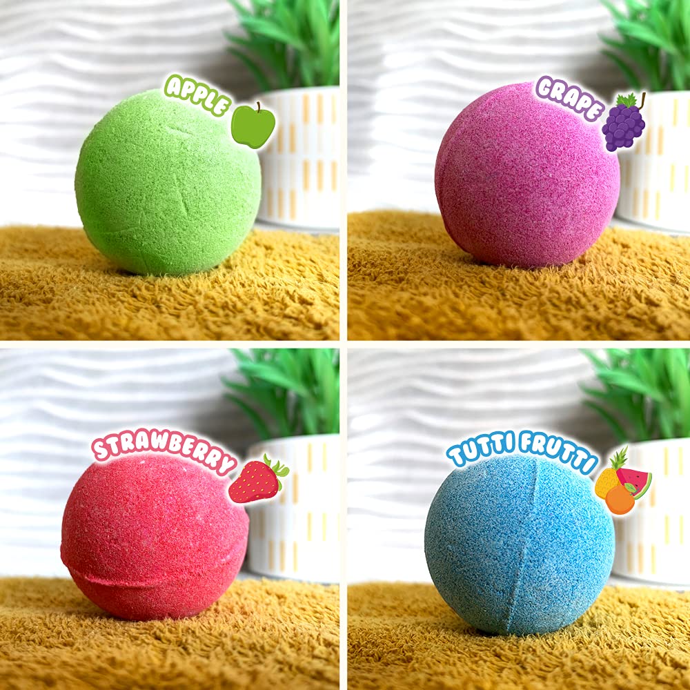 ZIMPLI Kids Bath Bombs Gift Set - 4 Pack | Moisturizing | Fruity Scents | Vegan Friendly 3