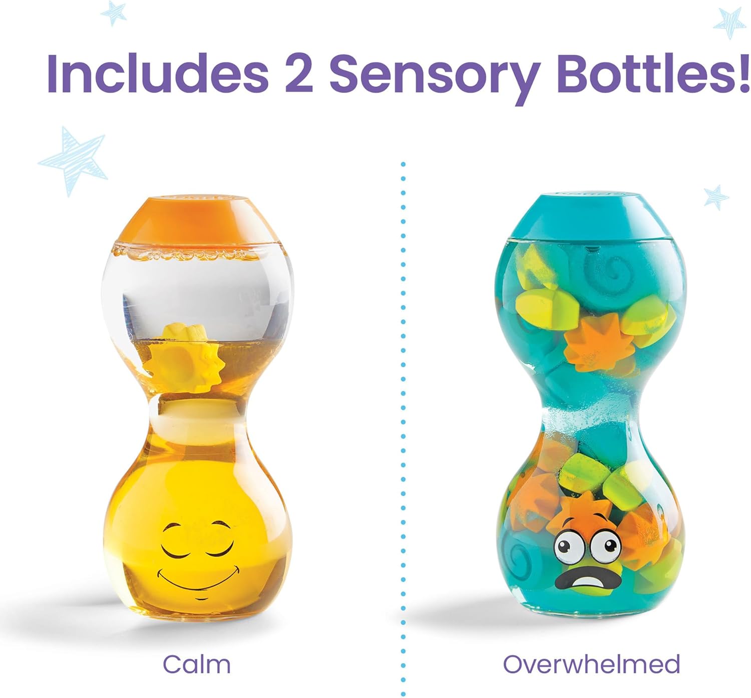Learning Resources Express Your Feelings Sensory Bottles - Calm & Overwhelmed, Ages 3-7 4