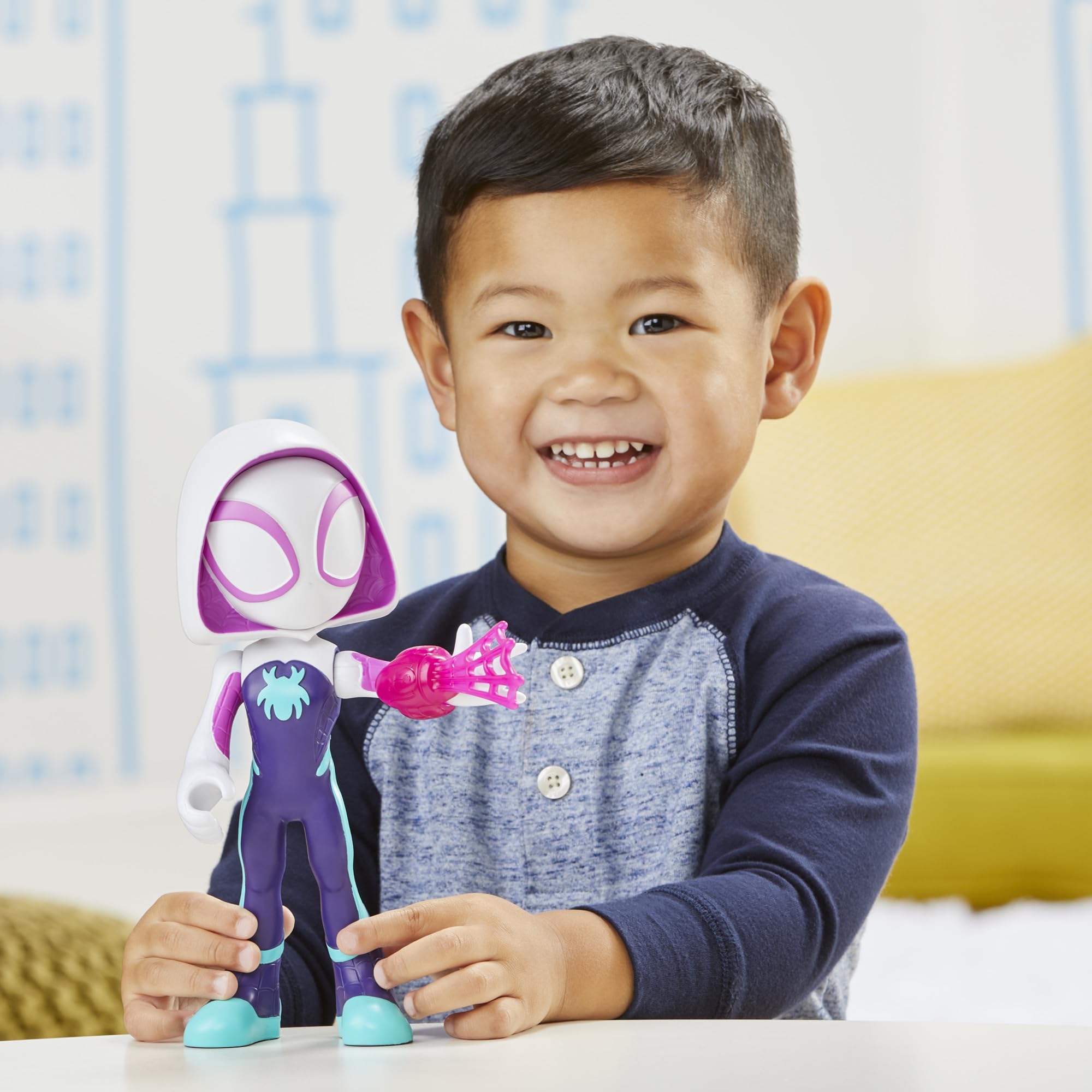 SPIDEY AND HIS AMAZING FRIENDS Supersized Ghost-Spider Action Figure | 22.5-cm Poseable Toy for Ages 3+ 7