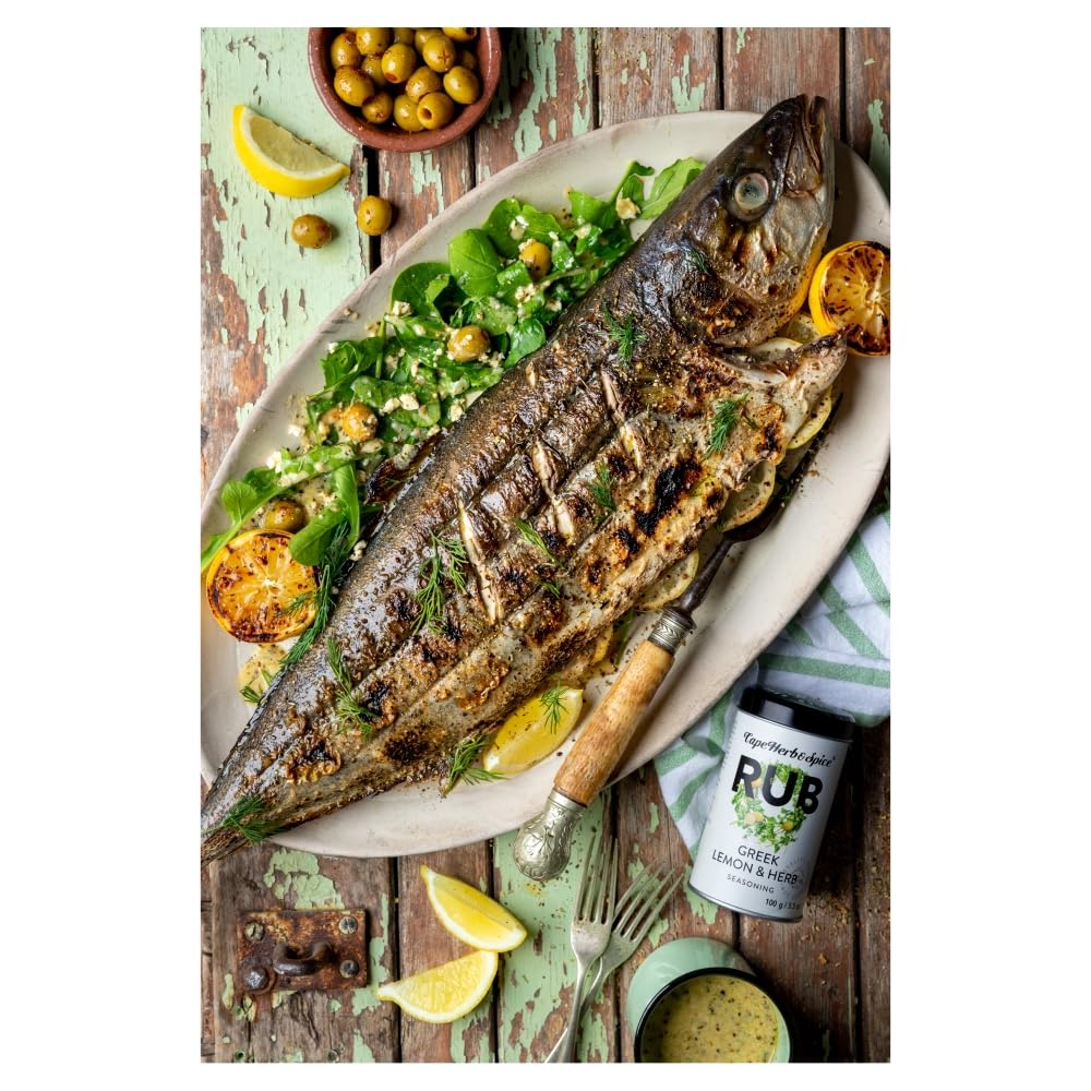 Cape Herb & Spice Greek Style Lemon & Herb Rub - 4 Pack of 100g | Vegan Friendly 9