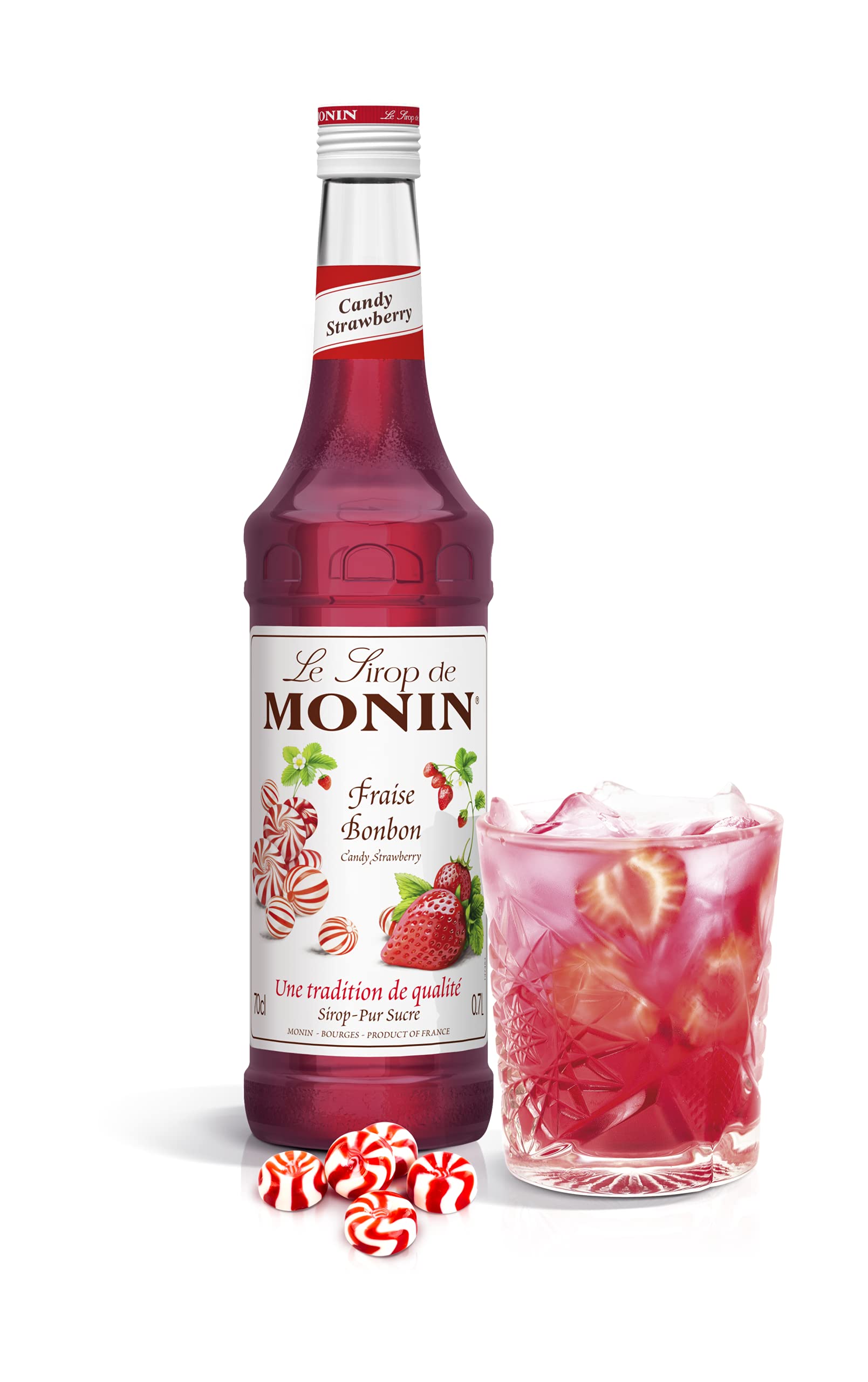 MONIN Candy Strawberry Syrup 700ml - Vegan, Allergen-Free, Natural Flavours for Cocktails & Mocktails 3