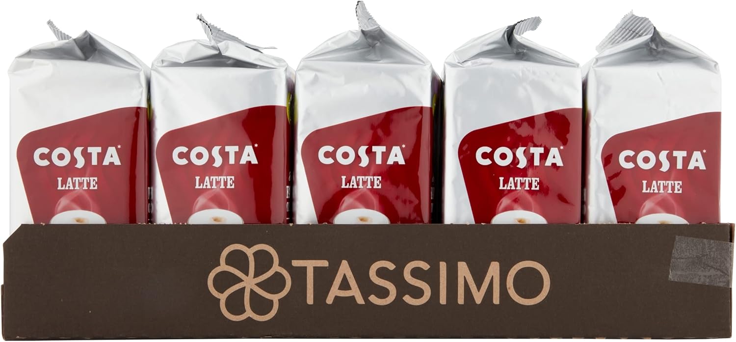 Tassimo Costa Latte Medium Roast Coffee Pods (Pack of 5, 40 Drinks Total) 5